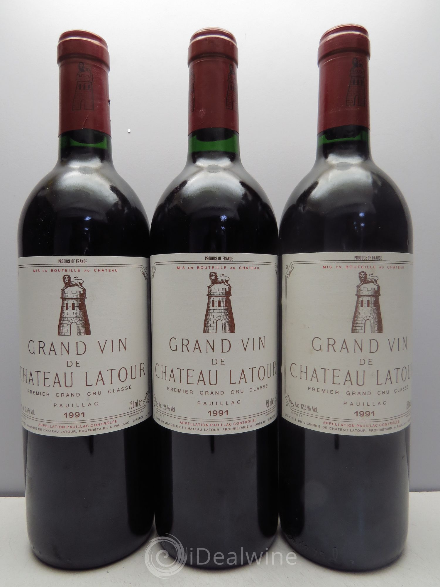 Château Latour 1er Grand Cru Classé 1991 - Lot de 3 bouteilles - 0