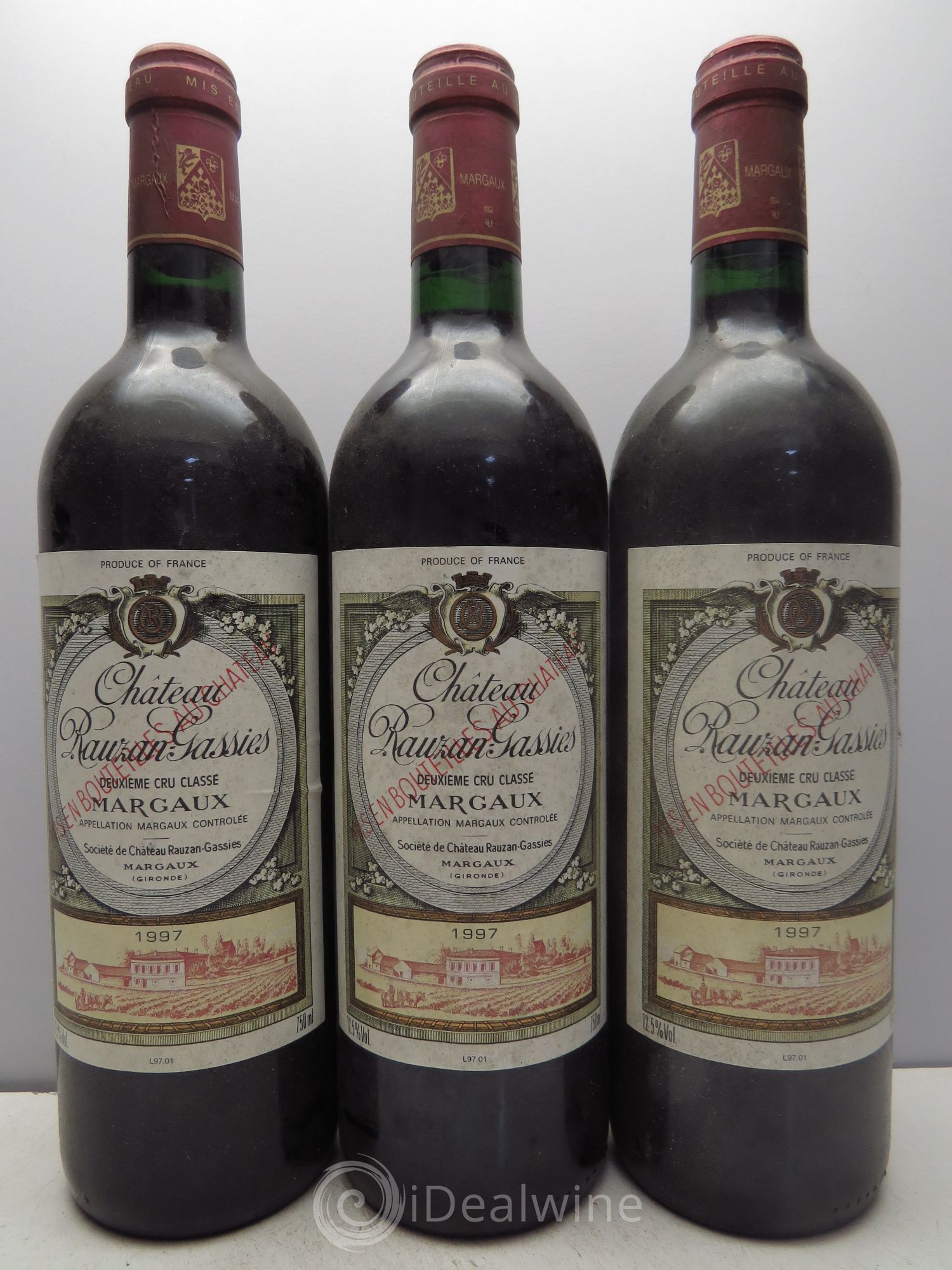 Château Rauzan-Gassies 2ème Grand Cru Classé 1997 - Lot de 3 bouteilles - 0
