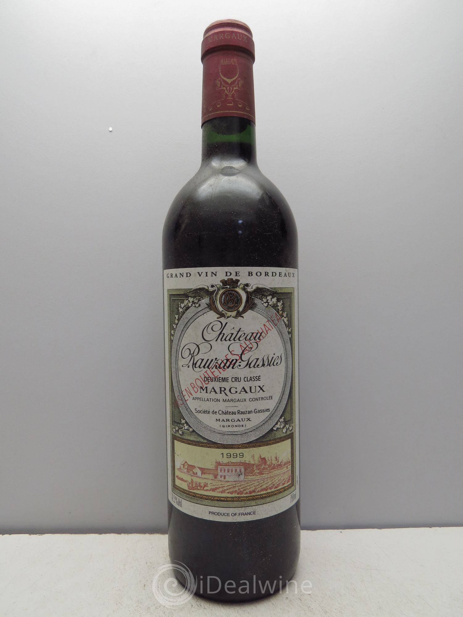 Château Rauzan-Gassies 2ème Grand Cru Classé 1999 - Lot de 1 bouteille - 0