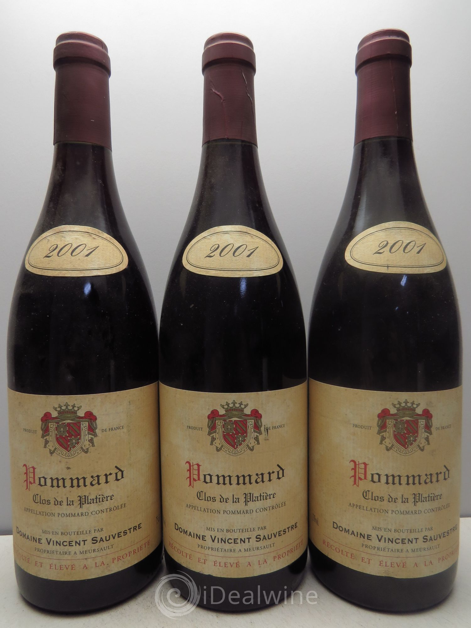 Pommard Clos de la Platière - V.Sauvestre 2001 - Posten von 3 Flaschen - 0
