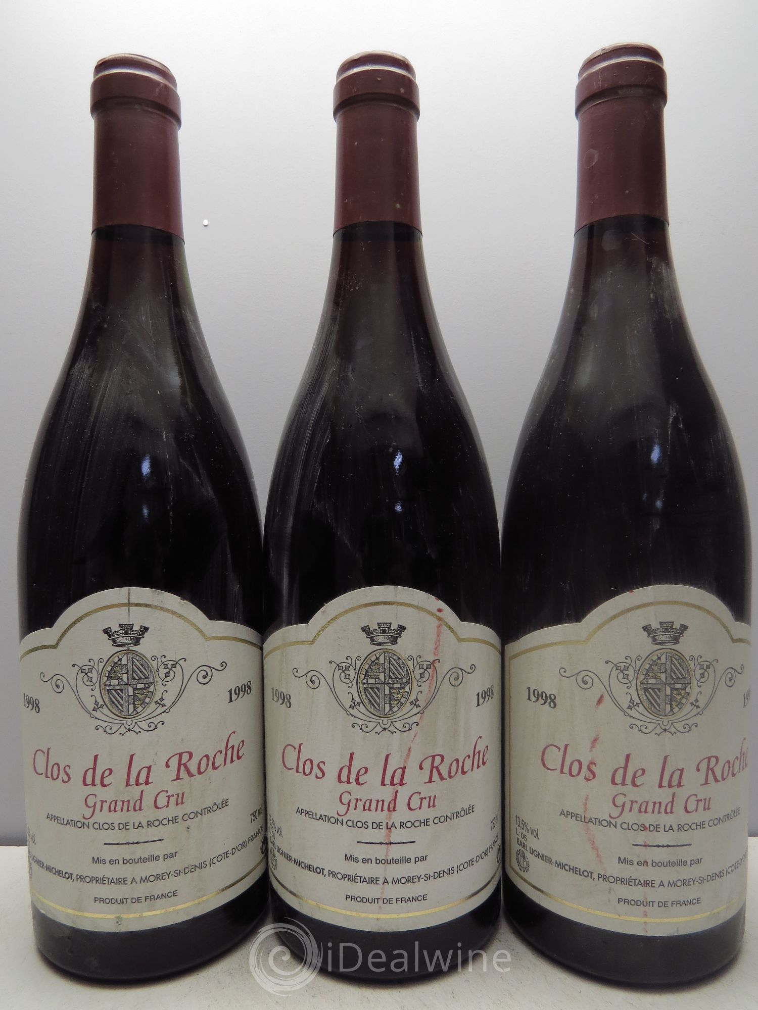Clos de la Roche Grand Cru Lignier Michelot 1998 - Lot de 3 bouteilles - 0