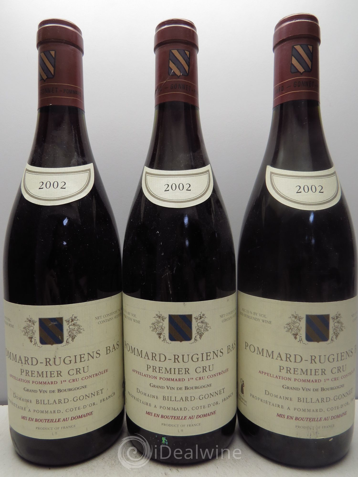 Pommard 1er Cru Rugiens Bas 2002 - Lotto di 3 bottiglie - 0