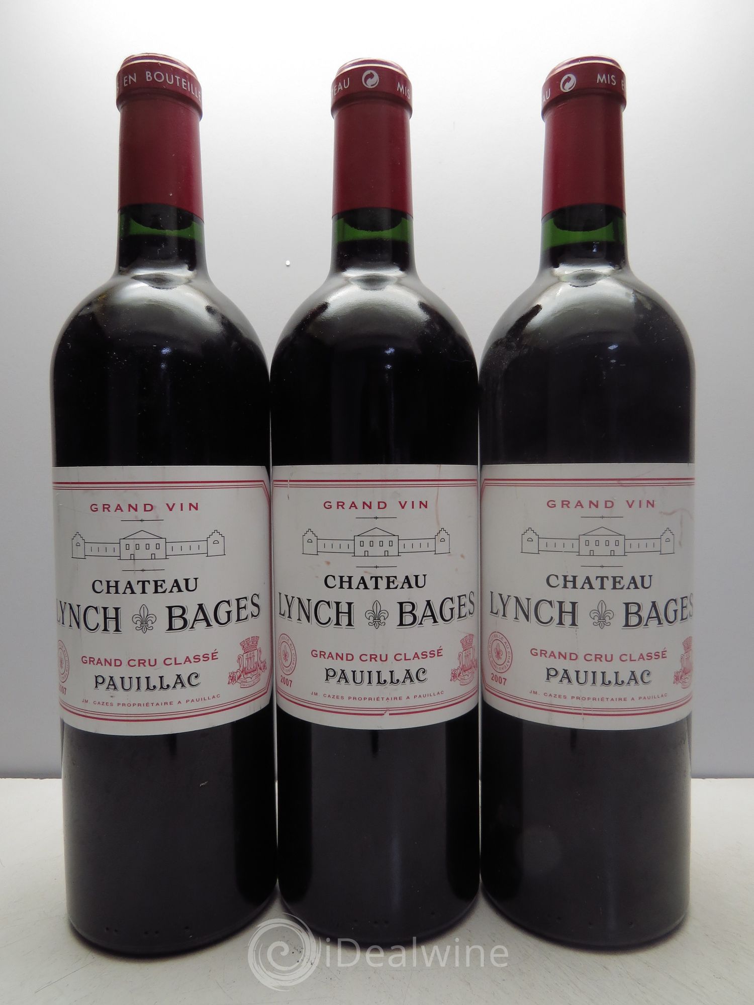 Château Lynch Bages 5ème Grand Cru Classé 2007 - Lot de 3 bouteilles - 0