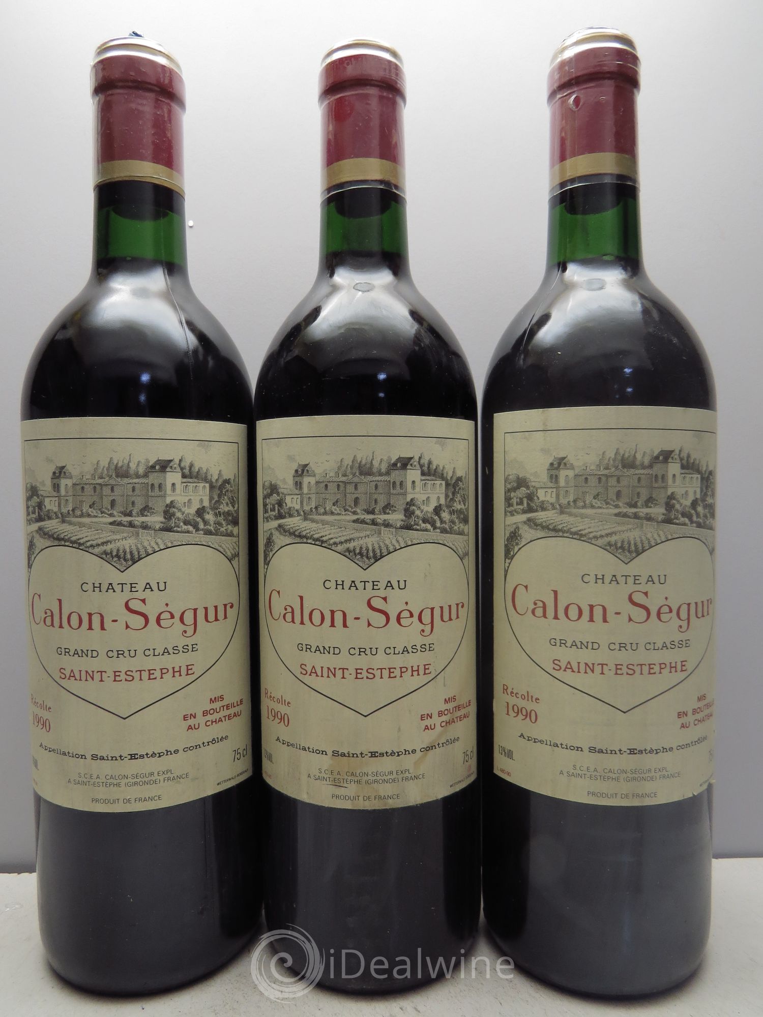 Château Calon Ségur 3ème Grand Cru Classé 1990 - Lot de 3 bouteilles - 0