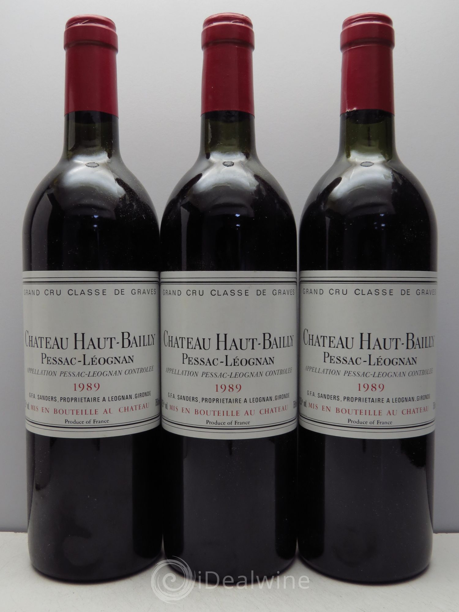 Château Haut-Bailly Cru Classé de Graves 1989 - Lot de 3 bouteilles - 0