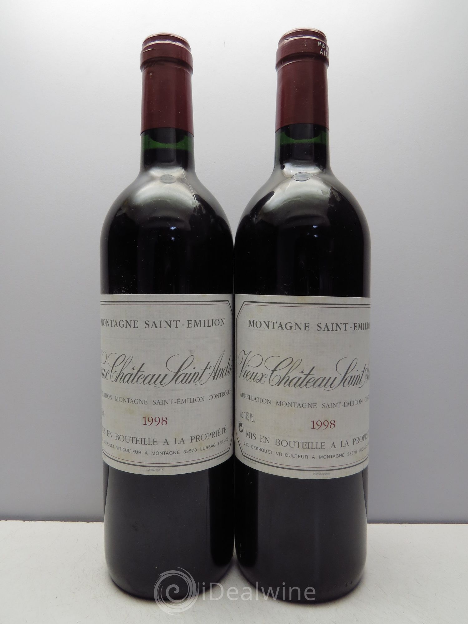 Montagne Saint-Émilion Vieux Château Saint André 1998 - Posten von 2 Flaschen - 0