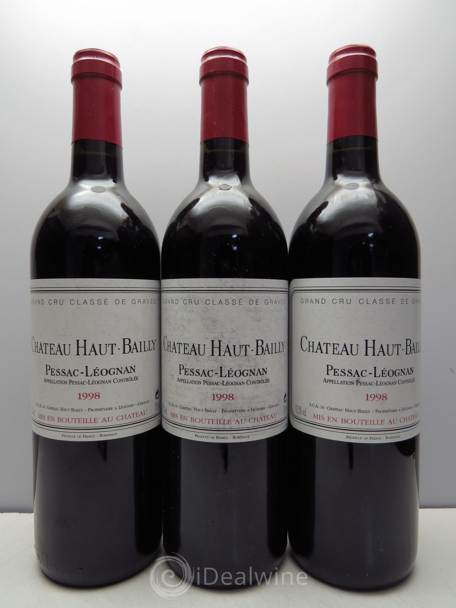 Château Haut-Bailly Cru Classé de Graves 1998 - Lot de 3 bouteilles - 0