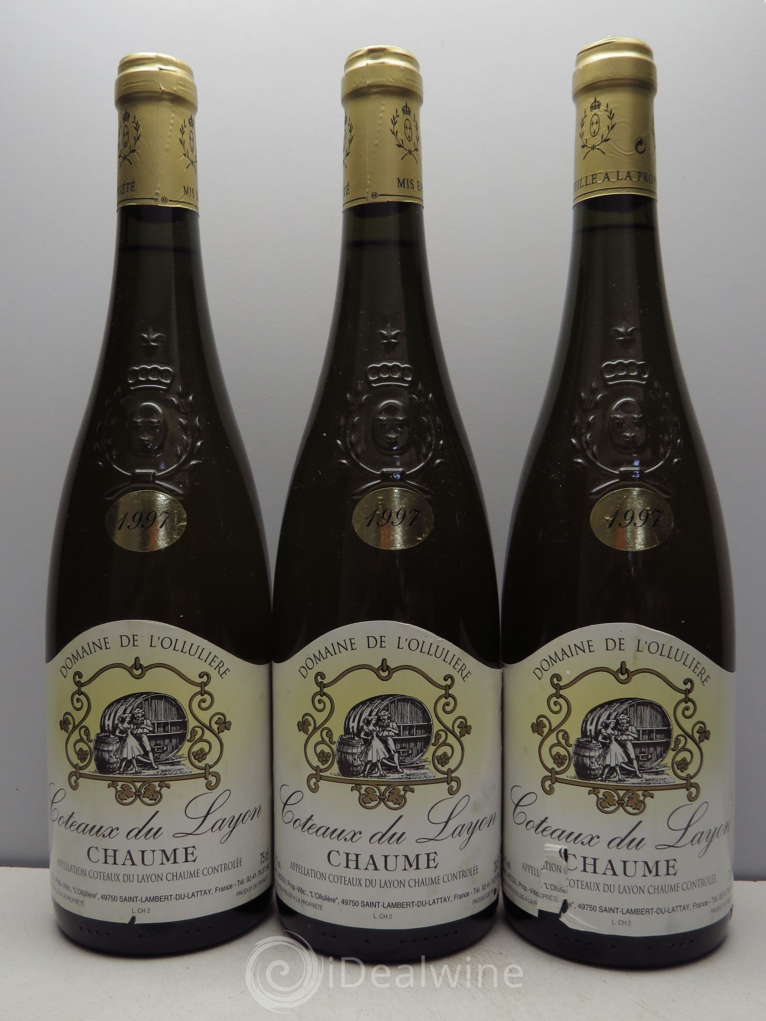 Coteaux du Layon Chaume Domaine de l'Ollulière 1997 - Lotto di 3 bottiglie - 0