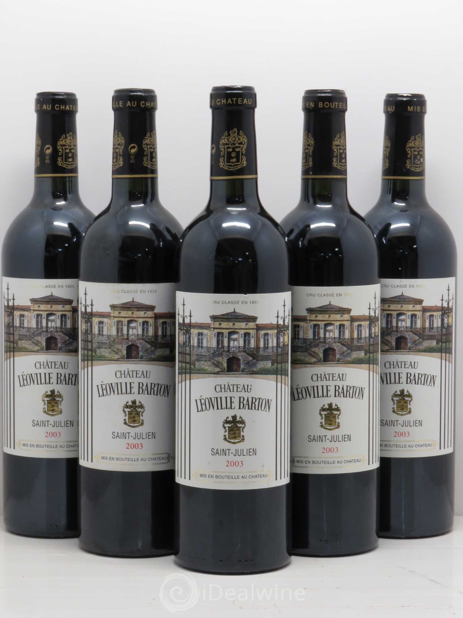 Château Léoville Barton 2ème Grand Cru Classé 2003 - Lot de 5 bouteilles - 0