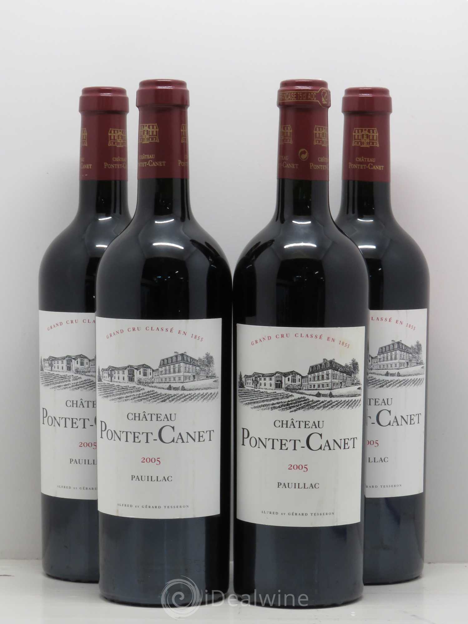 Château Pontet Canet 5ème Grand Cru Classé 2005 - Lot de 4 bouteilles - 0