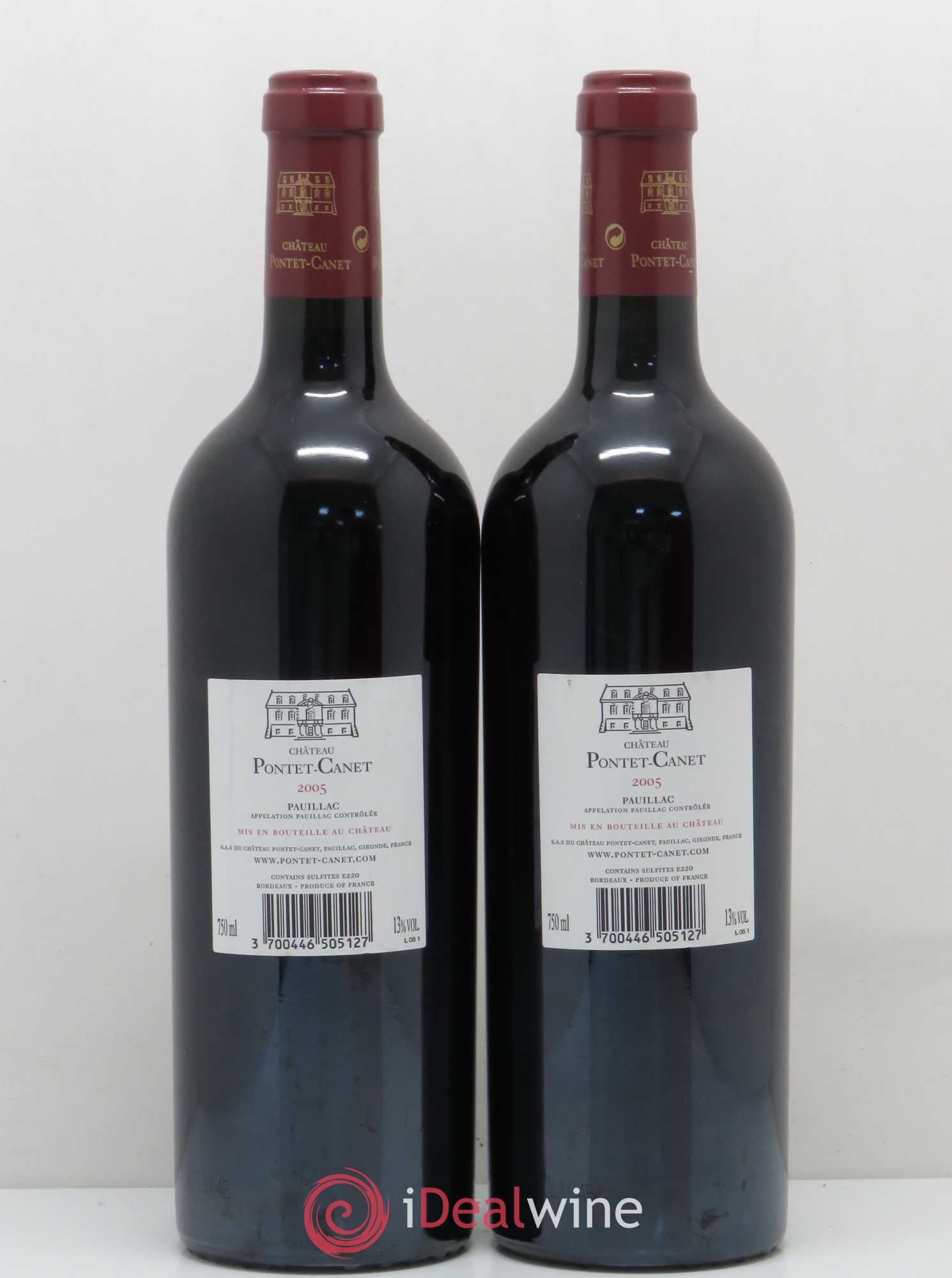 Château Pontet Canet 5ème Grand Cru Classé 2005 - Lot de 2 bouteilles - 1