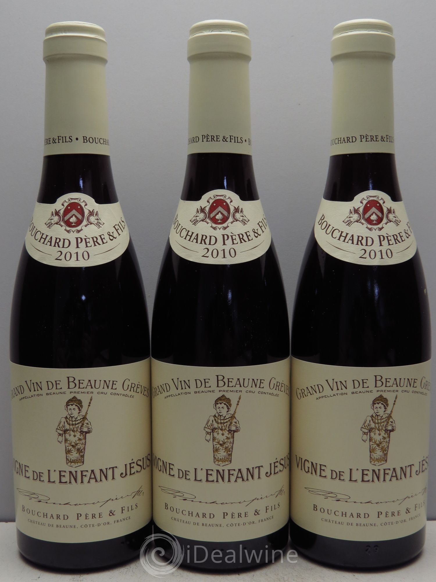 Beaune 1er Cru Grèves - Vigne de l'Enfant Jésus Bouchard Père & Fils 2010 - Lot de 3 demi bouteilles - 0