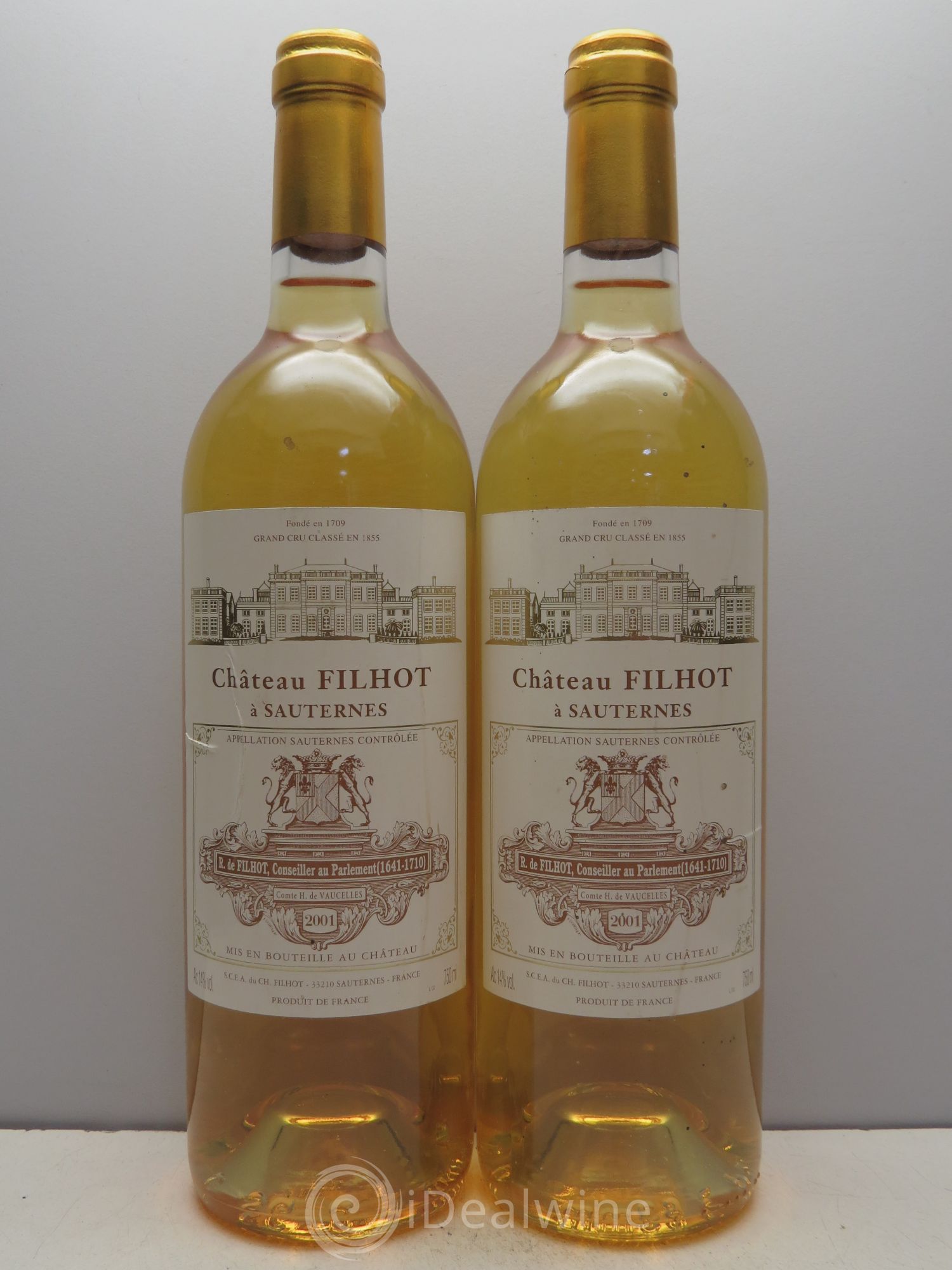 Château Filhot 2ème Grand Cru Classé (sans prix de réserve - no reserve) 2001 - Lotto di 2 bottiglie - 0