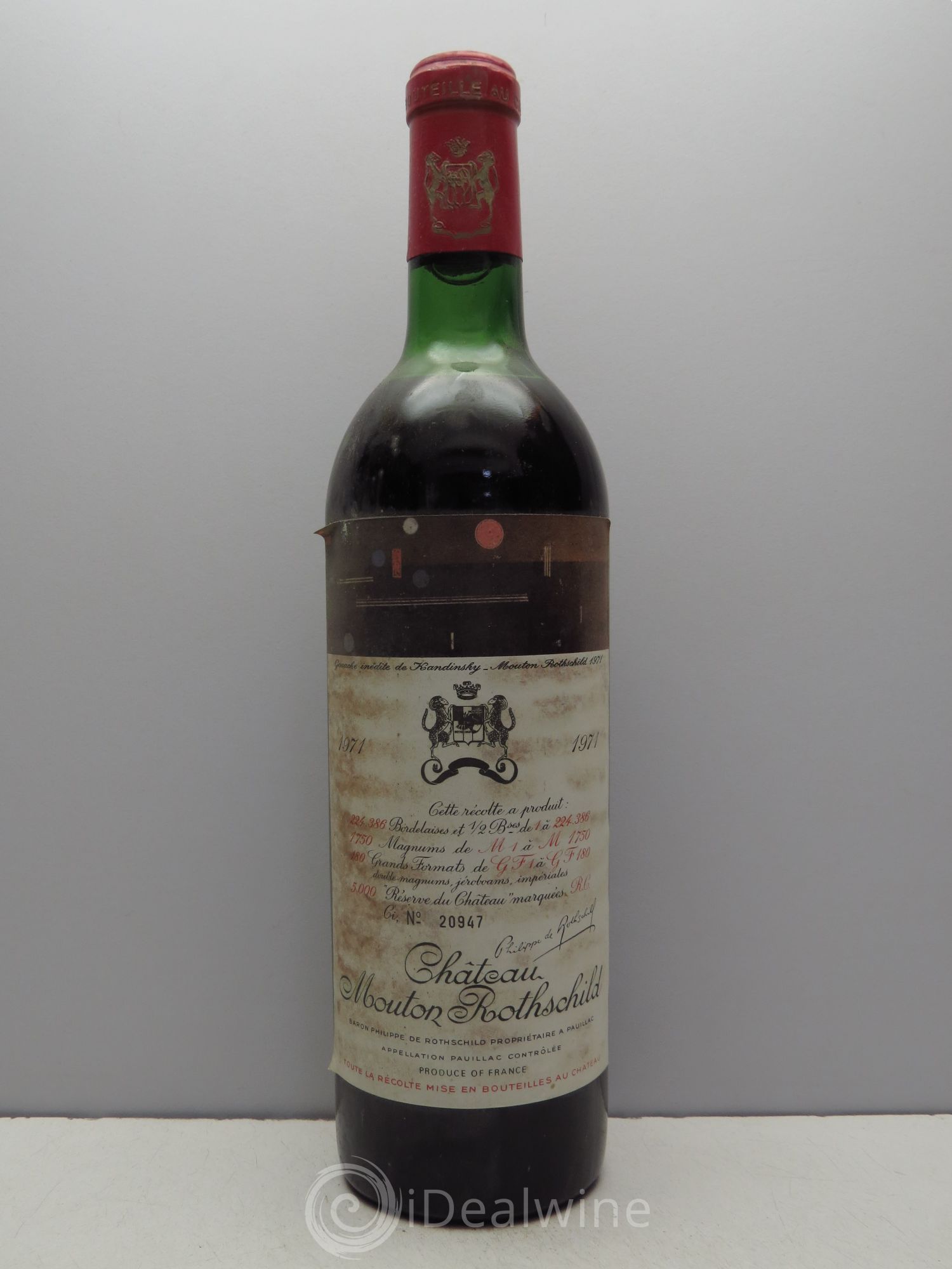 Château Mouton Rothschild 1er Grand Cru Classé 1971 - Lot de 1 bouteille - 0