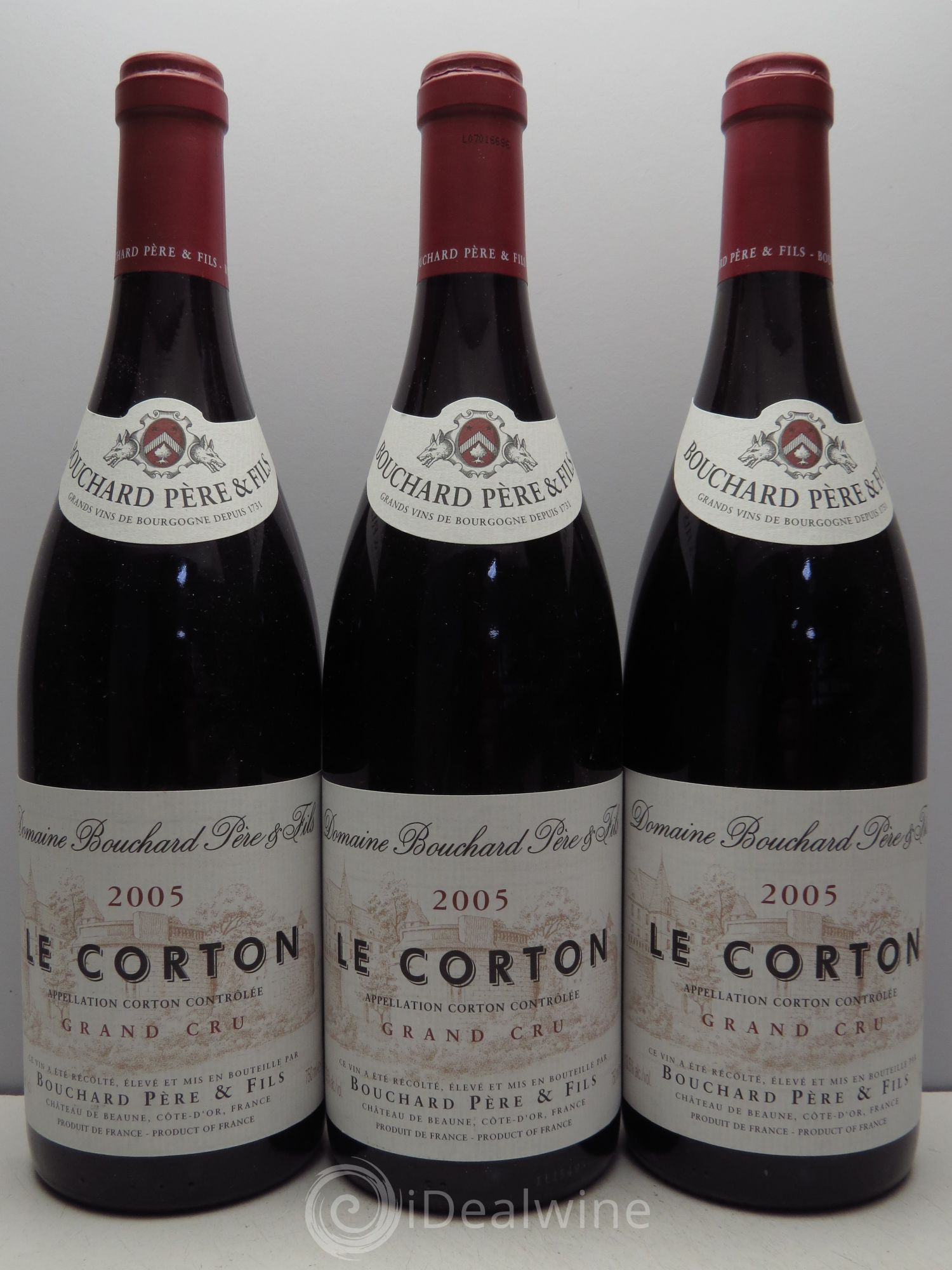 Corton Grand Cru Le Corton Bouchard Père & Fils 2005 - Lot de 3 bouteilles - 0