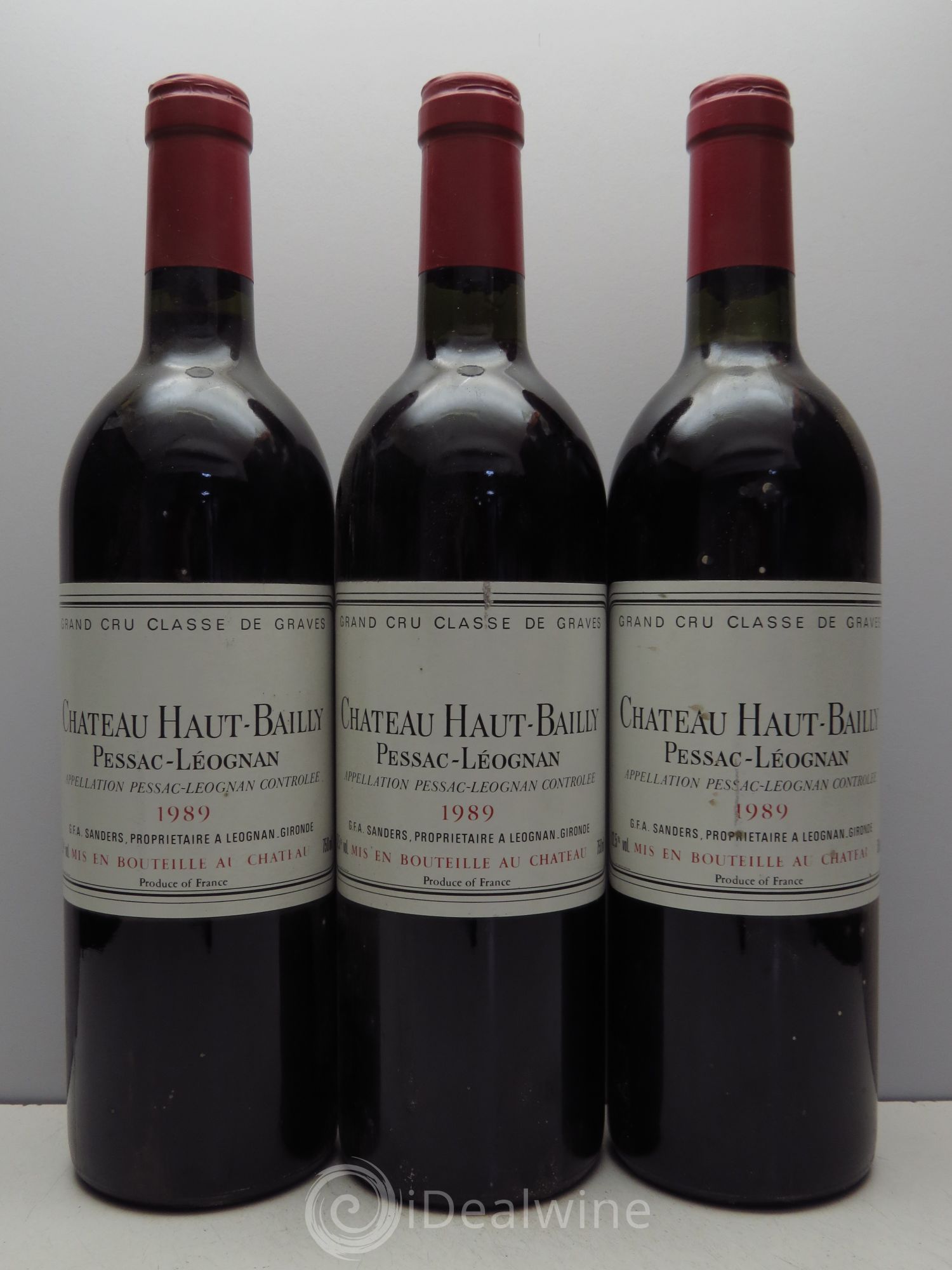 Château Haut-Bailly Cru Classé de Graves 1989 - Lot de 3 bouteilles - 0