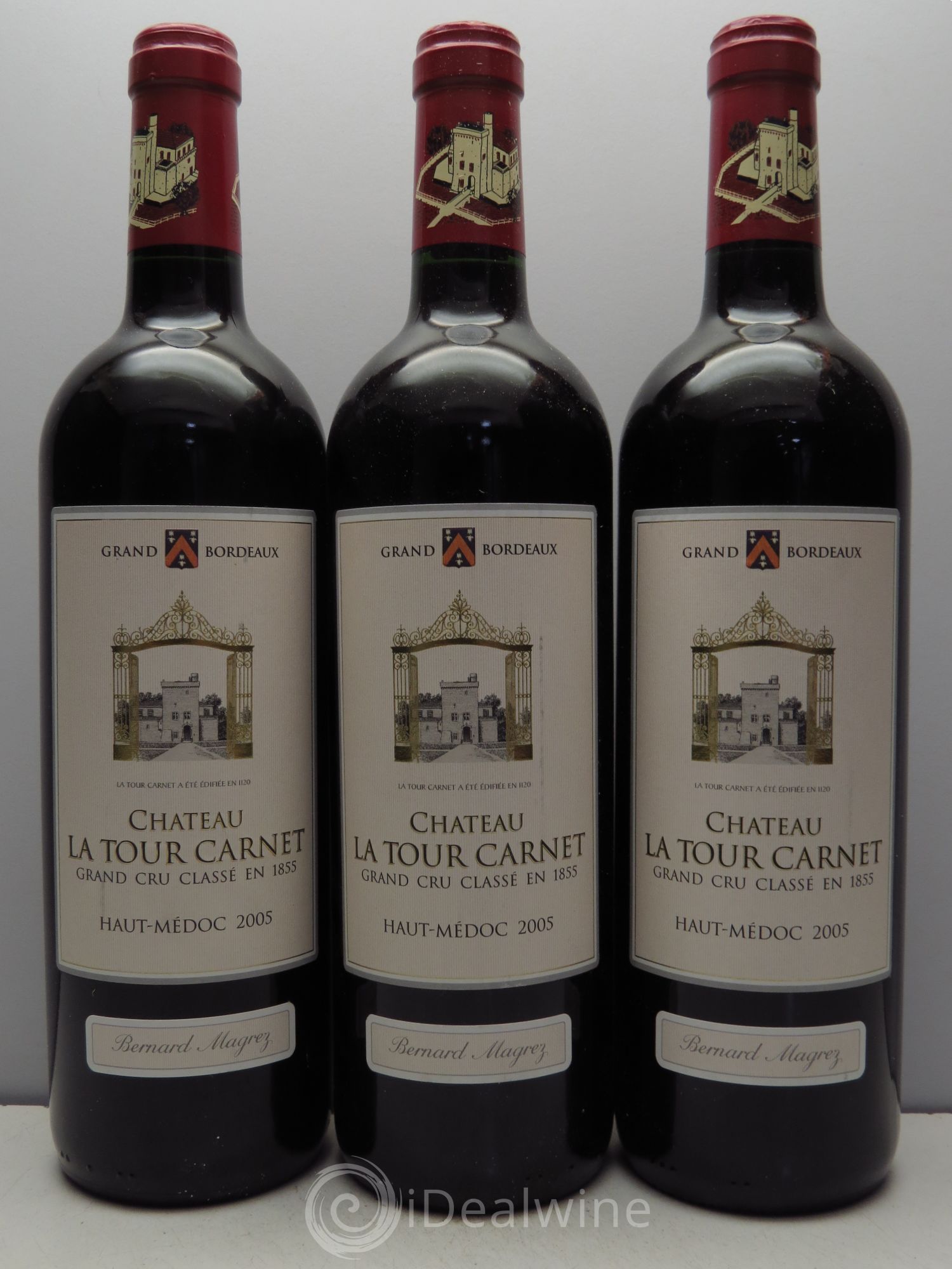 Château la Tour Carnet 4ème Grand Cru Classé 2005 - Lot de 3 bouteilles - 0