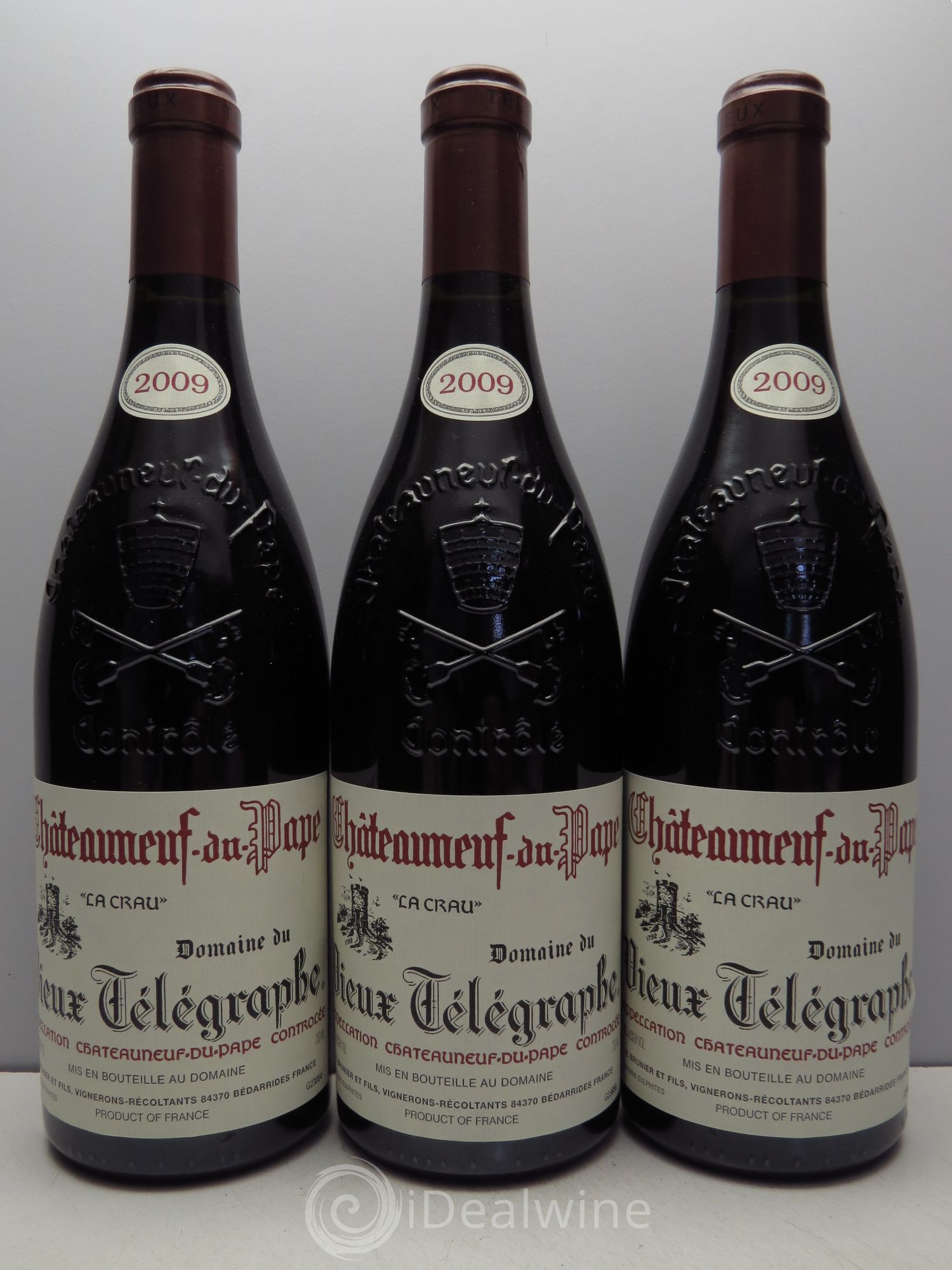Châteauneuf-du-Pape Vieux Télégraphe (Domaine du) Vignobles Brunier 2009 - Lot de 3 bouteilles - 0