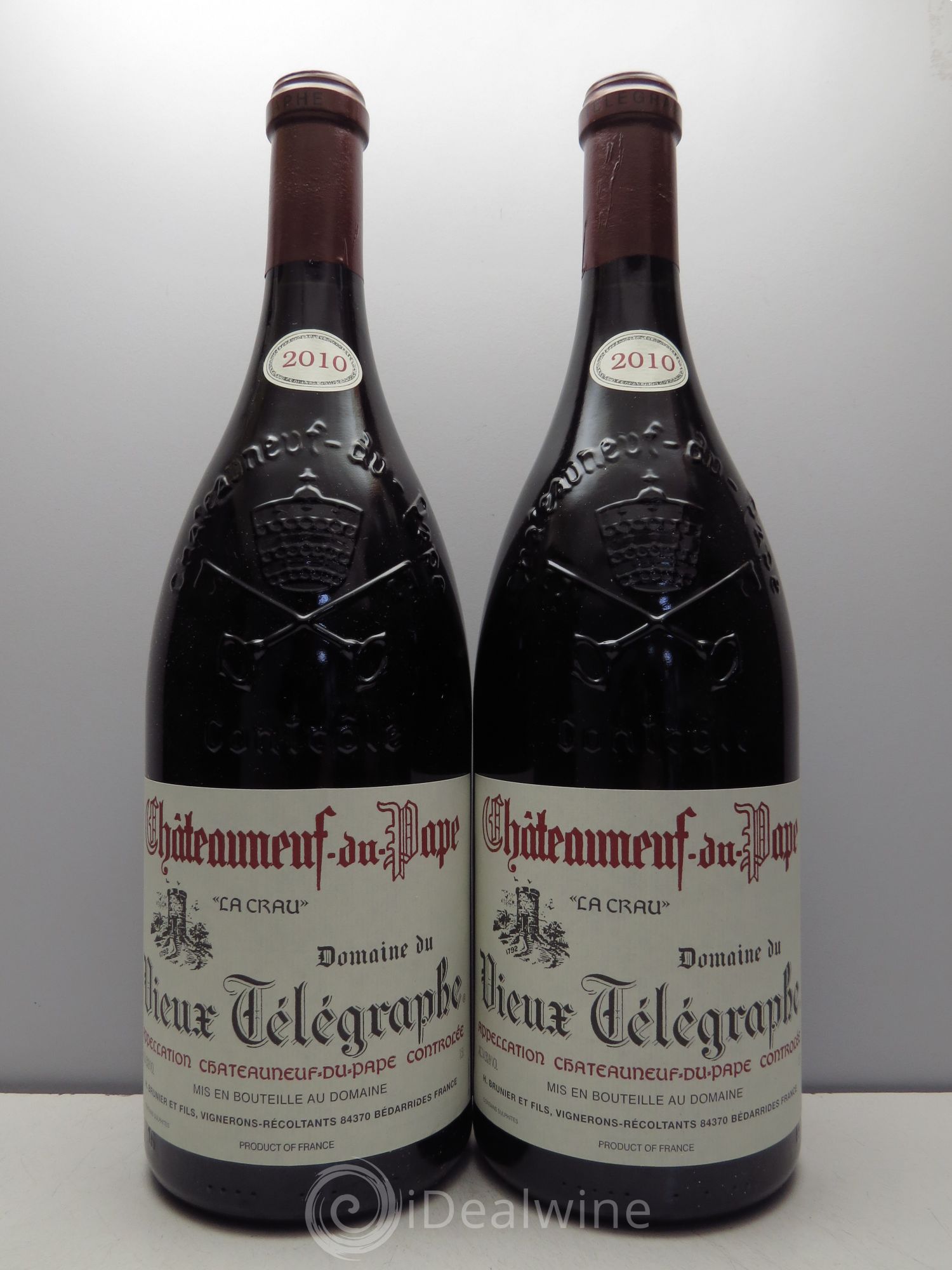 Châteauneuf-du-Pape Vieux Télégraphe (Domaine du) Vignobles Brunier 2010 - Lot de 2 magnums - 0