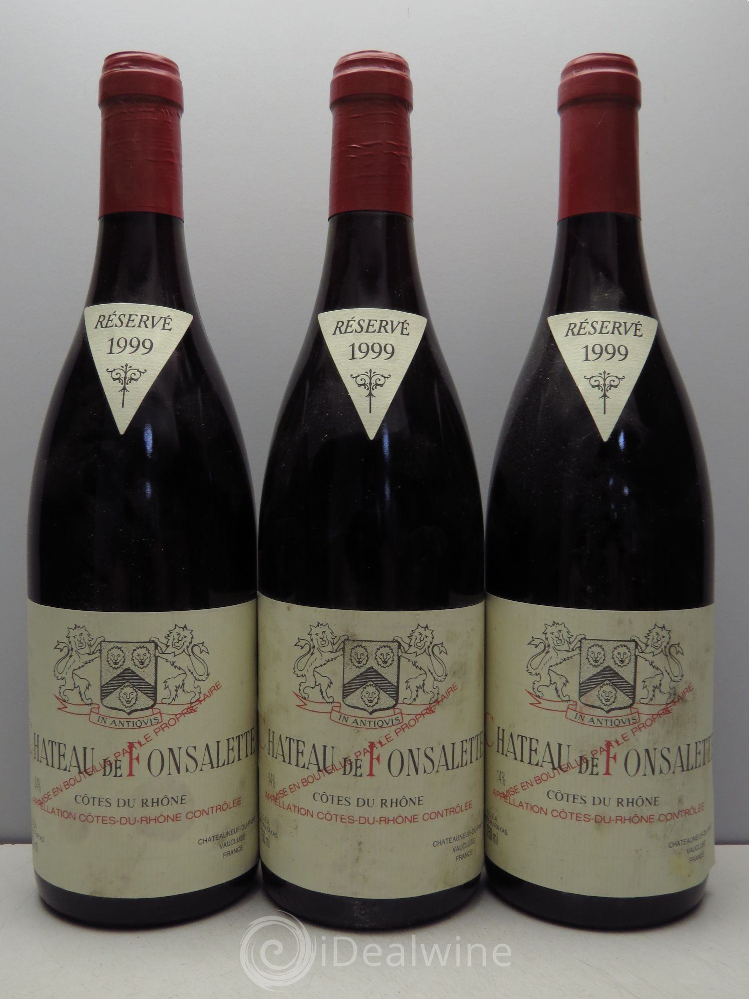 Côtes-du-Rhône Château de Fonsalette Emmanuel Reynaud 1999 - Lot de 3 bouteilles - 0