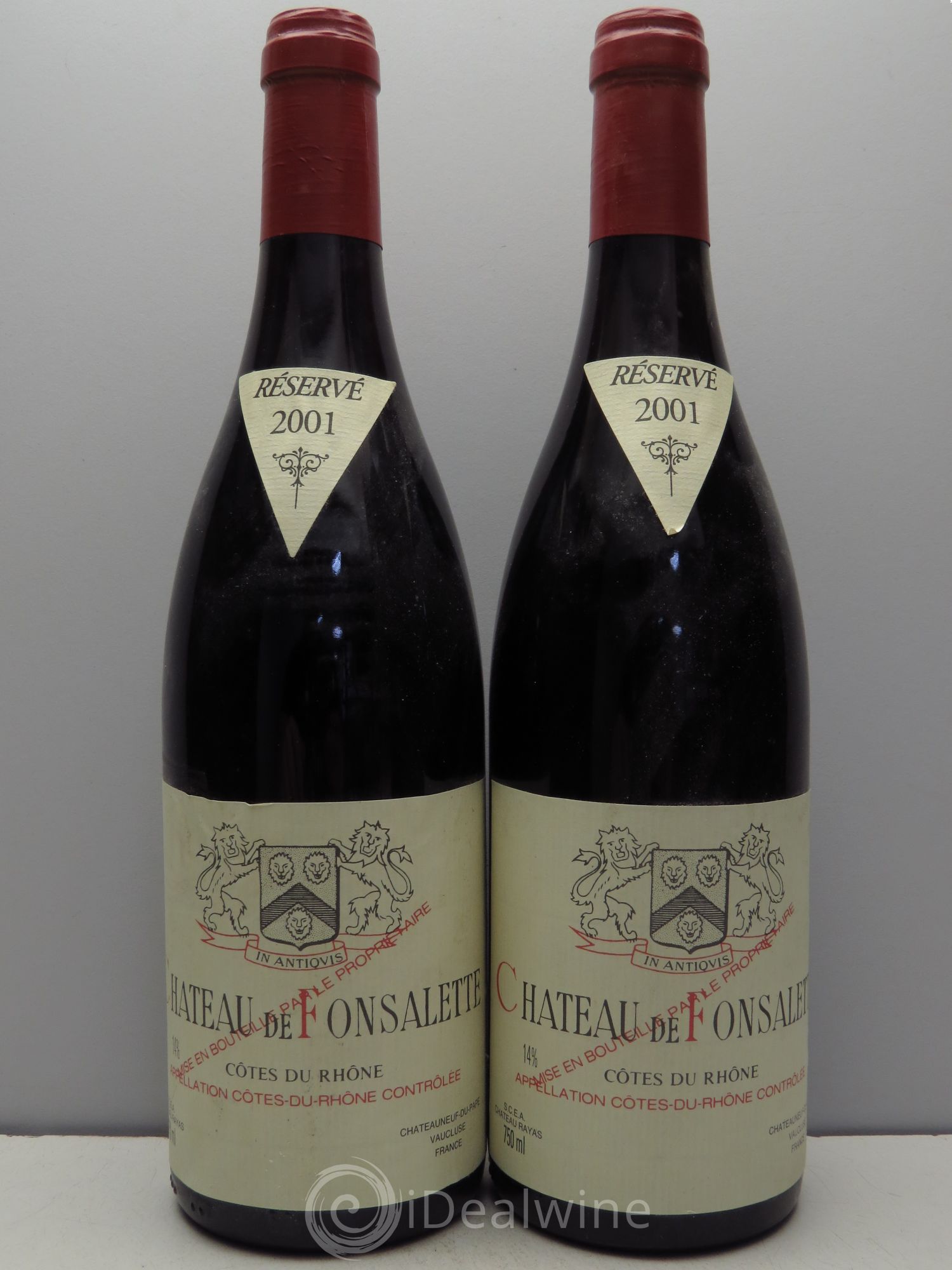 Côtes-du-Rhône Château de Fonsalette Emmanuel Reynaud 2001 - Lot de 2 bouteilles - 0