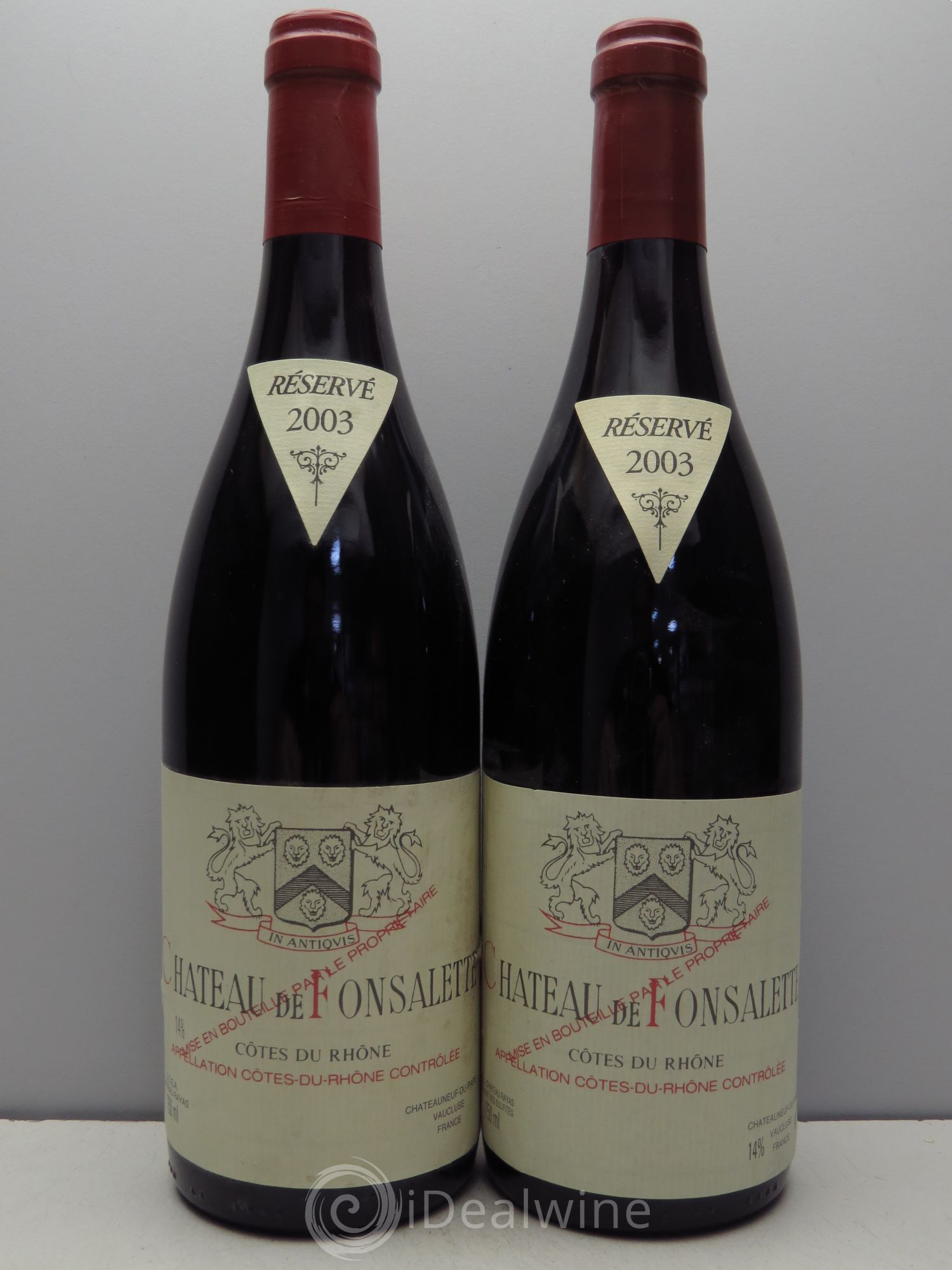 Côtes-du-Rhône Château de Fonsalette Emmanuel Reynaud 2003 - Lot de 2 bouteilles - 0