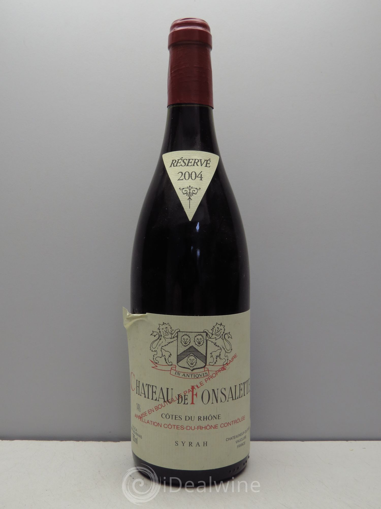 Côtes-du-Rhône Cuvée Syrah Château de Fonsalette (sans prix de réserve - no reserve) 2004 - Posten von 1 Flasche - 0