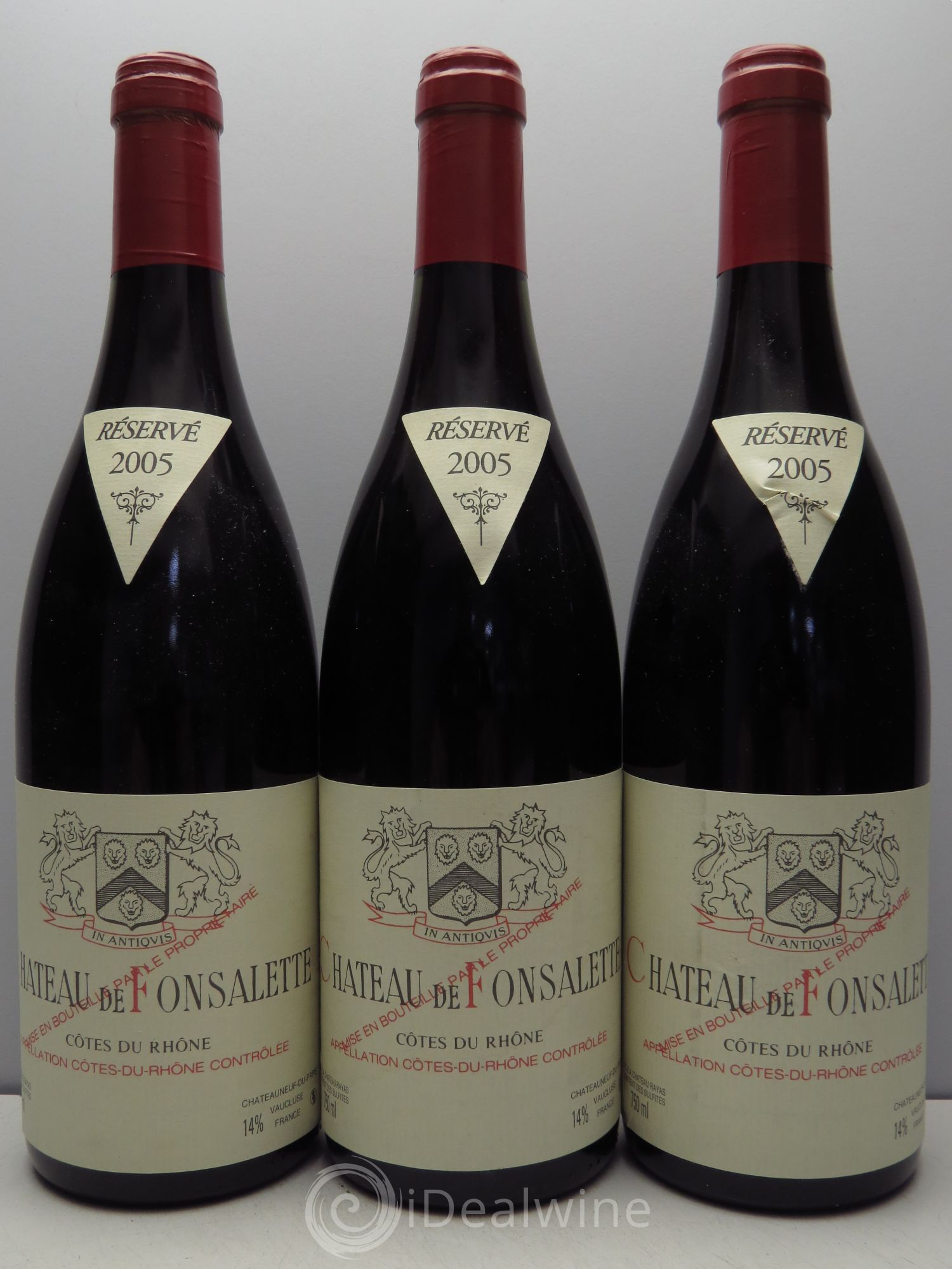 Côtes-du-Rhône Château de Fonsalette Emmanuel Reynaud 2005 - Lot de 3 bouteilles - 0