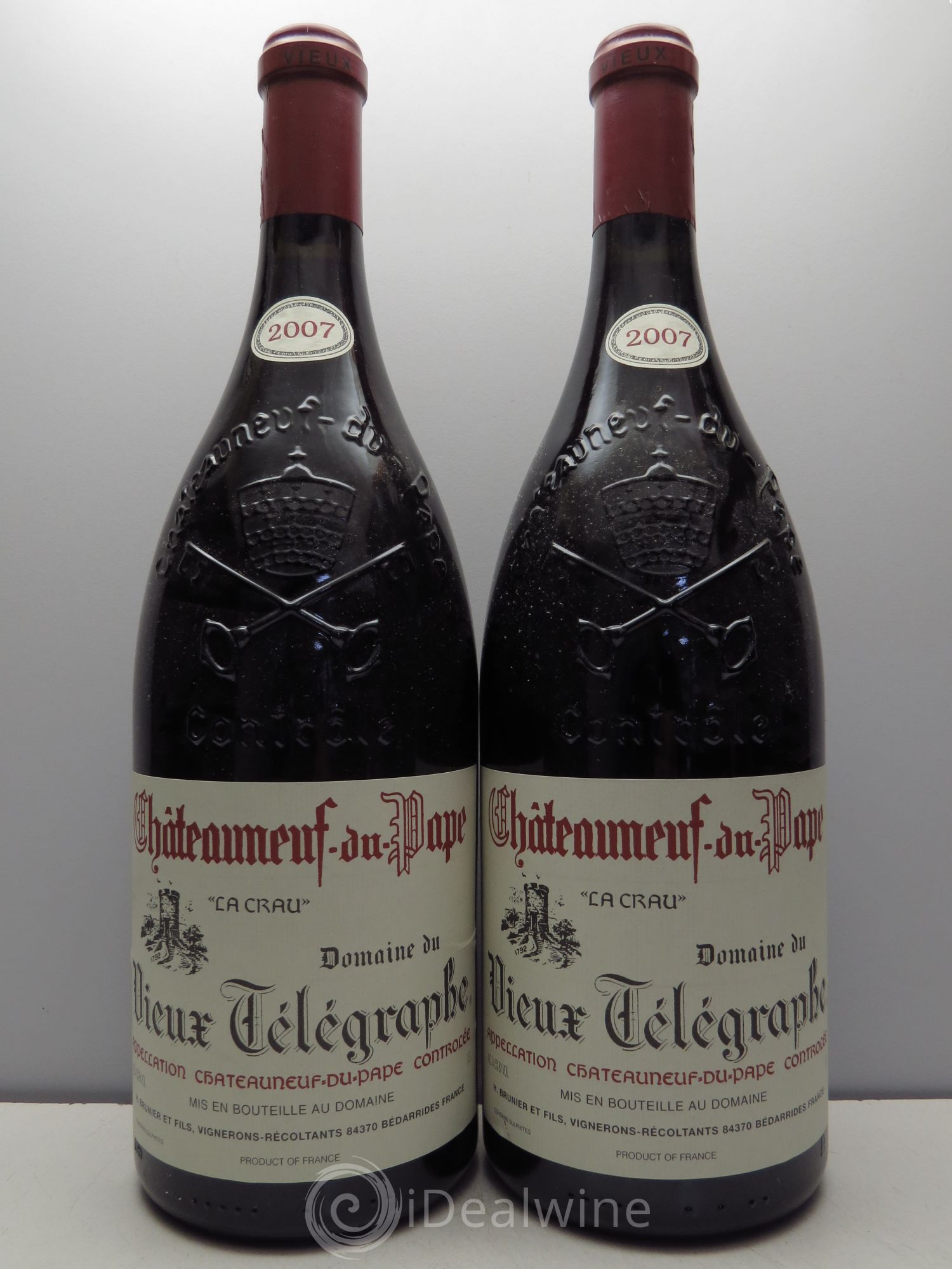 Châteauneuf-du-Pape Vieux Télégraphe (Domaine du) Vignobles Brunier 2007 - Lot de 2 magnums - 0
