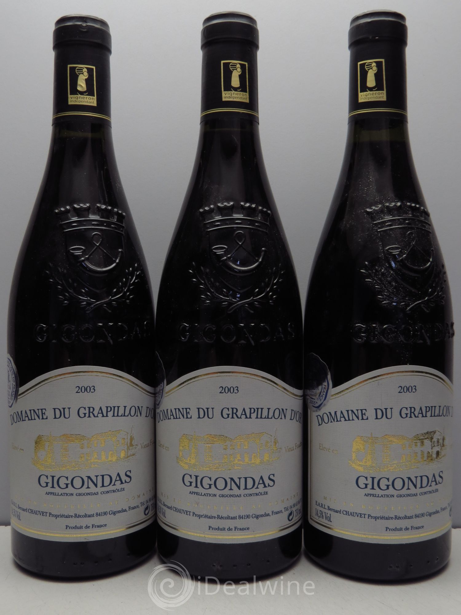 Gigondas Grapillon d'Or (sans prix de réserve / no reserve) 2003 - Posten von 3 Flaschen - 0