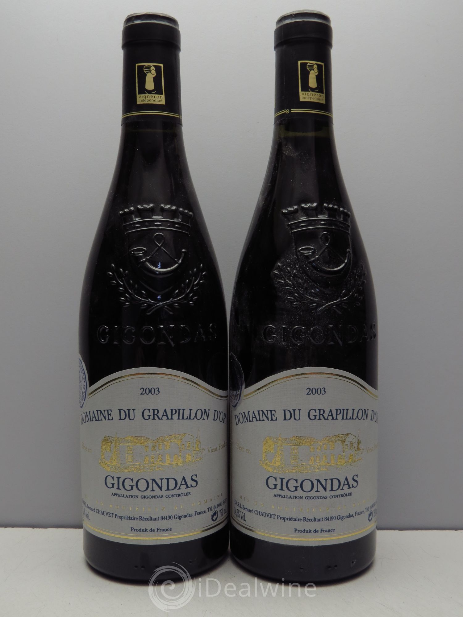 Gigondas Grapillon d'Or (sans prix de réserve / no reserve) 2003 - Posten von 2 Flaschen - 0