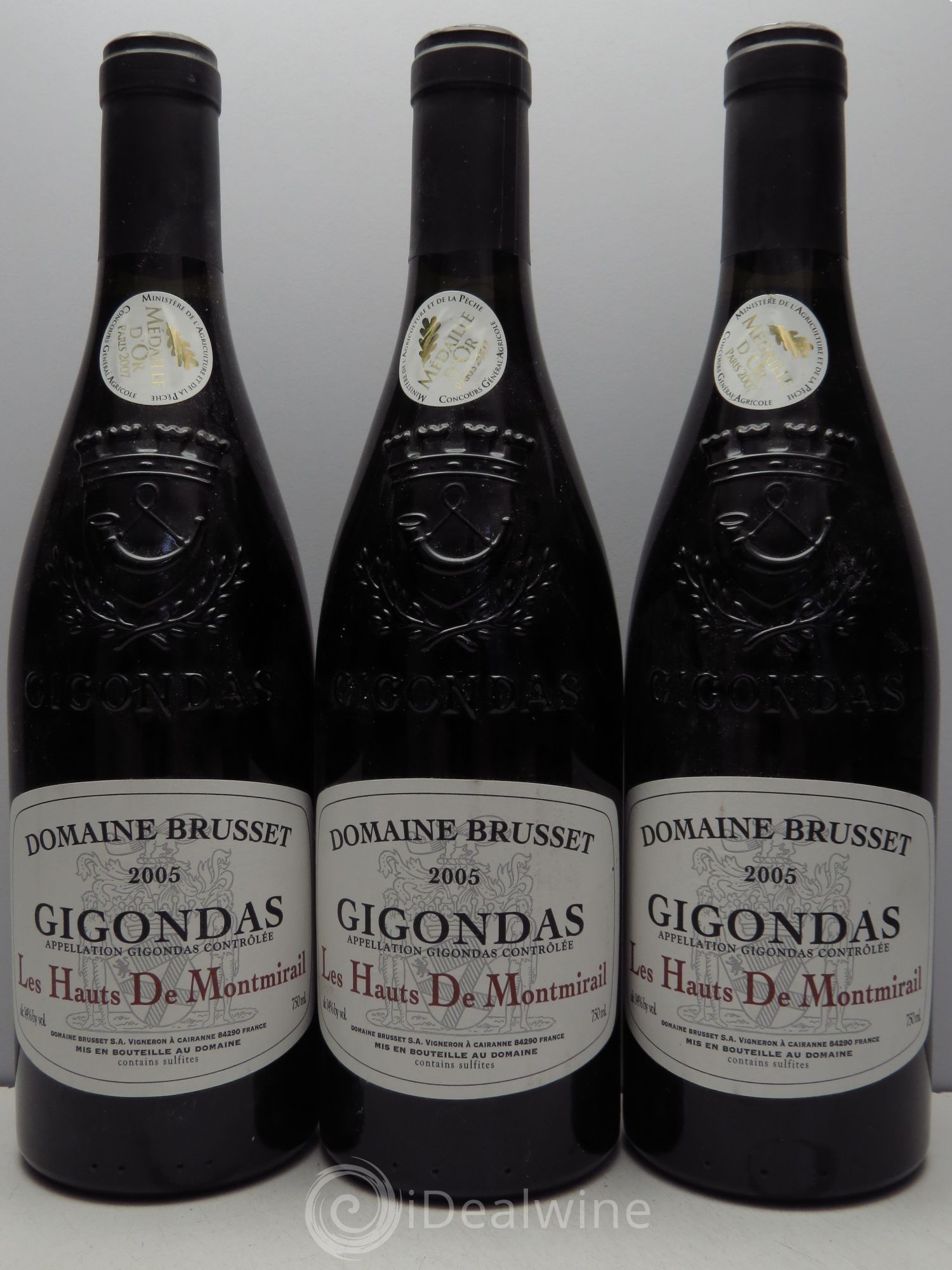 Gigondas Brusset (sans prix de réserve / no reserve) 2005 - Posten von 3 Flaschen - 0
