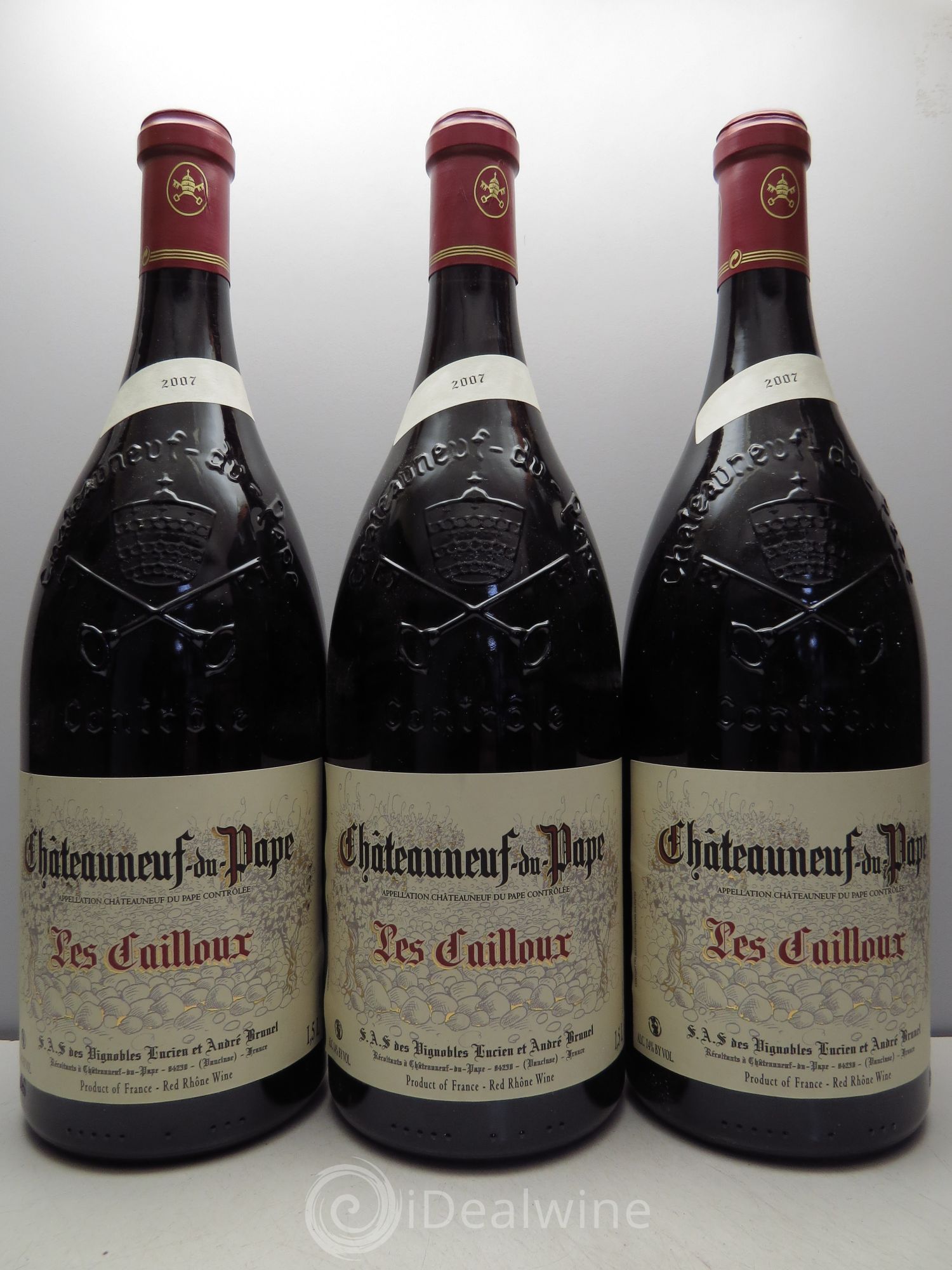 Châteauneuf-du-Pape Les Cailloux André Brunel 2007 - Lot de 3 magnums - 0