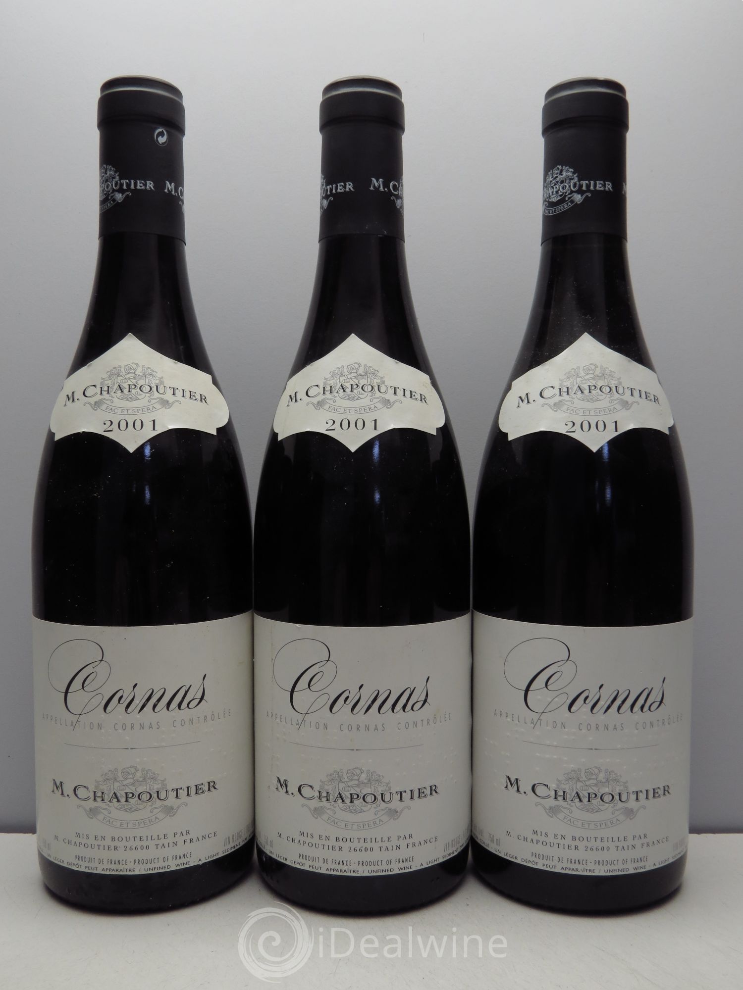 Cornas Chapoutier (sans prix de réserve / no reserve) 2001 - Posten von 3 Flaschen - 0