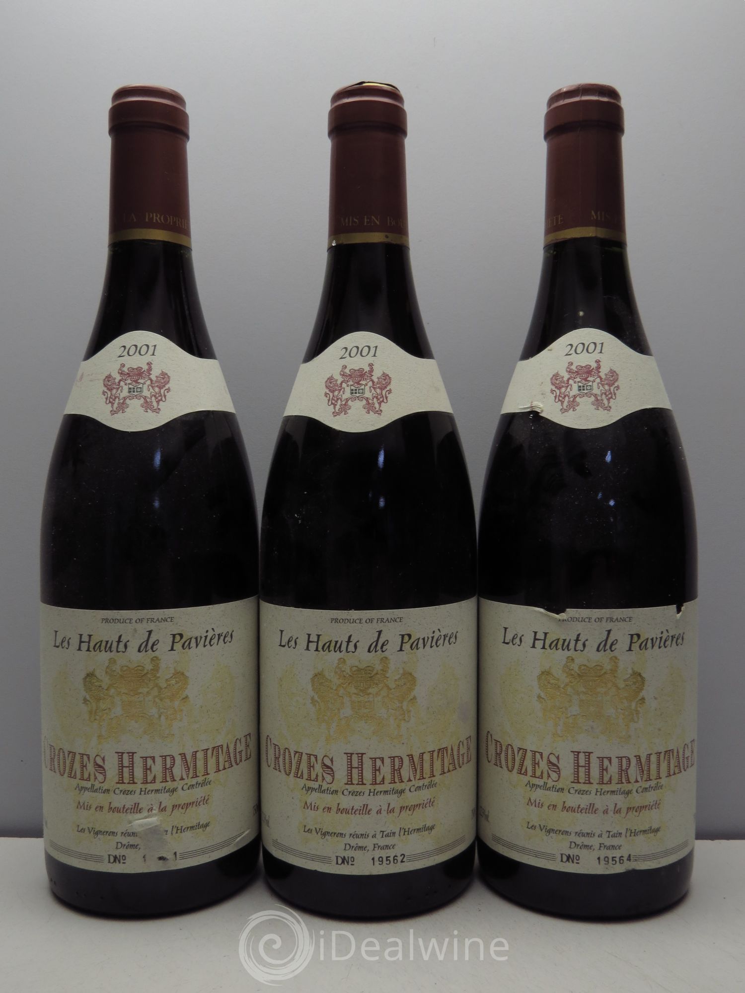 Crozes-Hermitage les Vignerons de Tain les Hauts de Pavières (sans prix de réserve / no reserve) 2001 - Posten von 3 Flaschen - 0