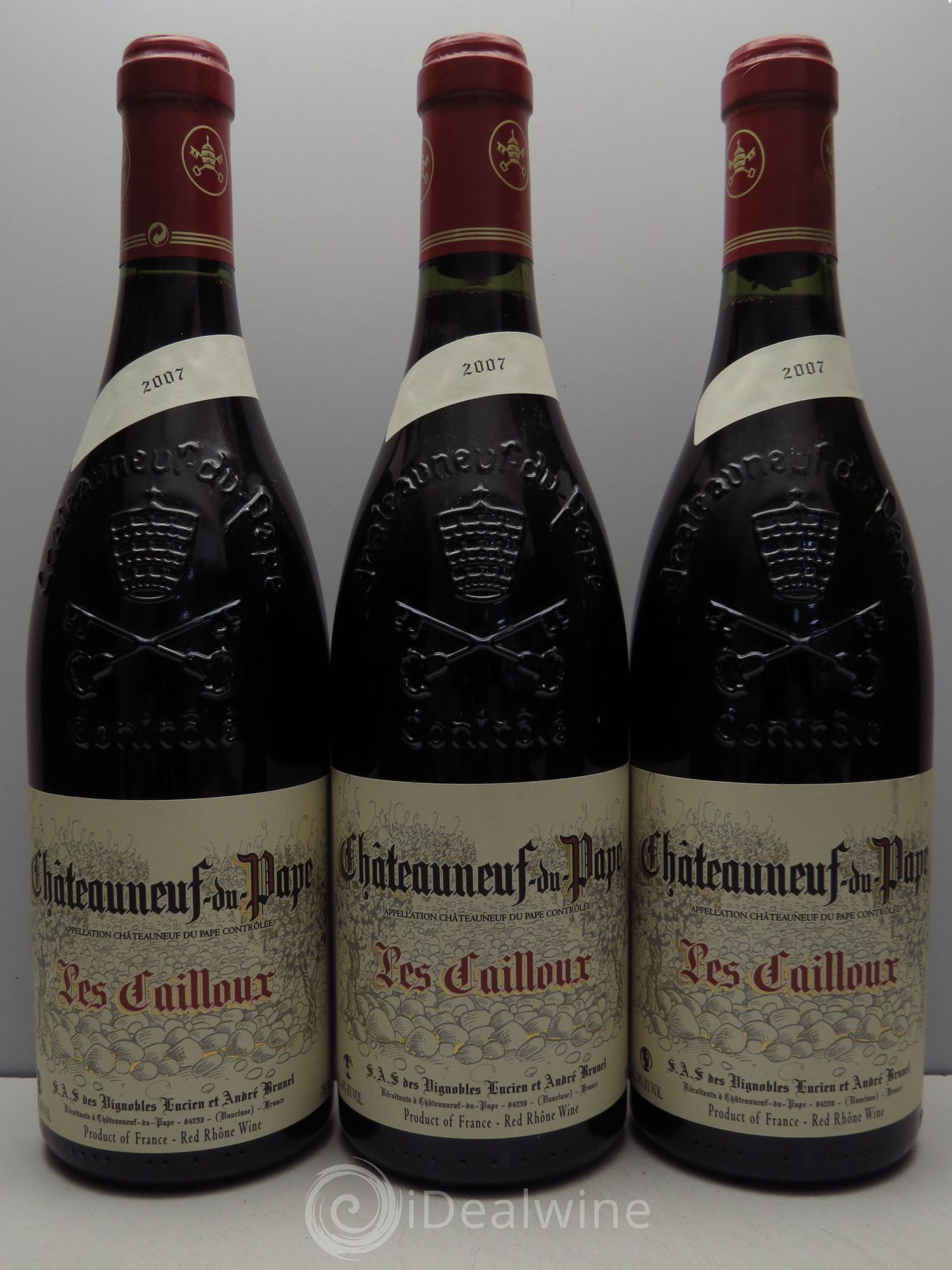 Châteauneuf-du-Pape Les Cailloux André Brunel null 2007 - Lot of 3 bottles - 0