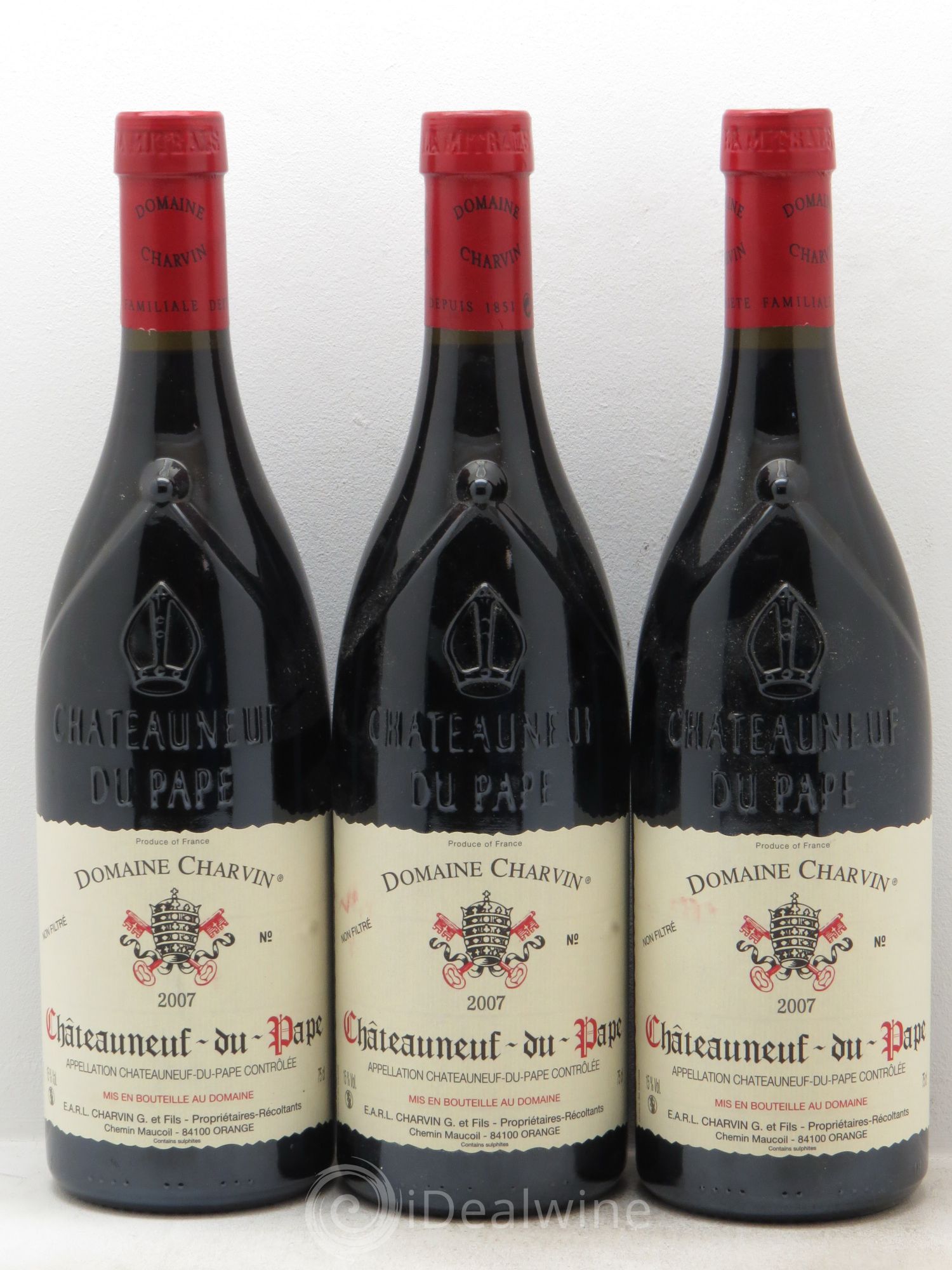 Châteauneuf-du-Pape Charvin (Domaine) null 1995 - Lot of 3 bottles - 0
