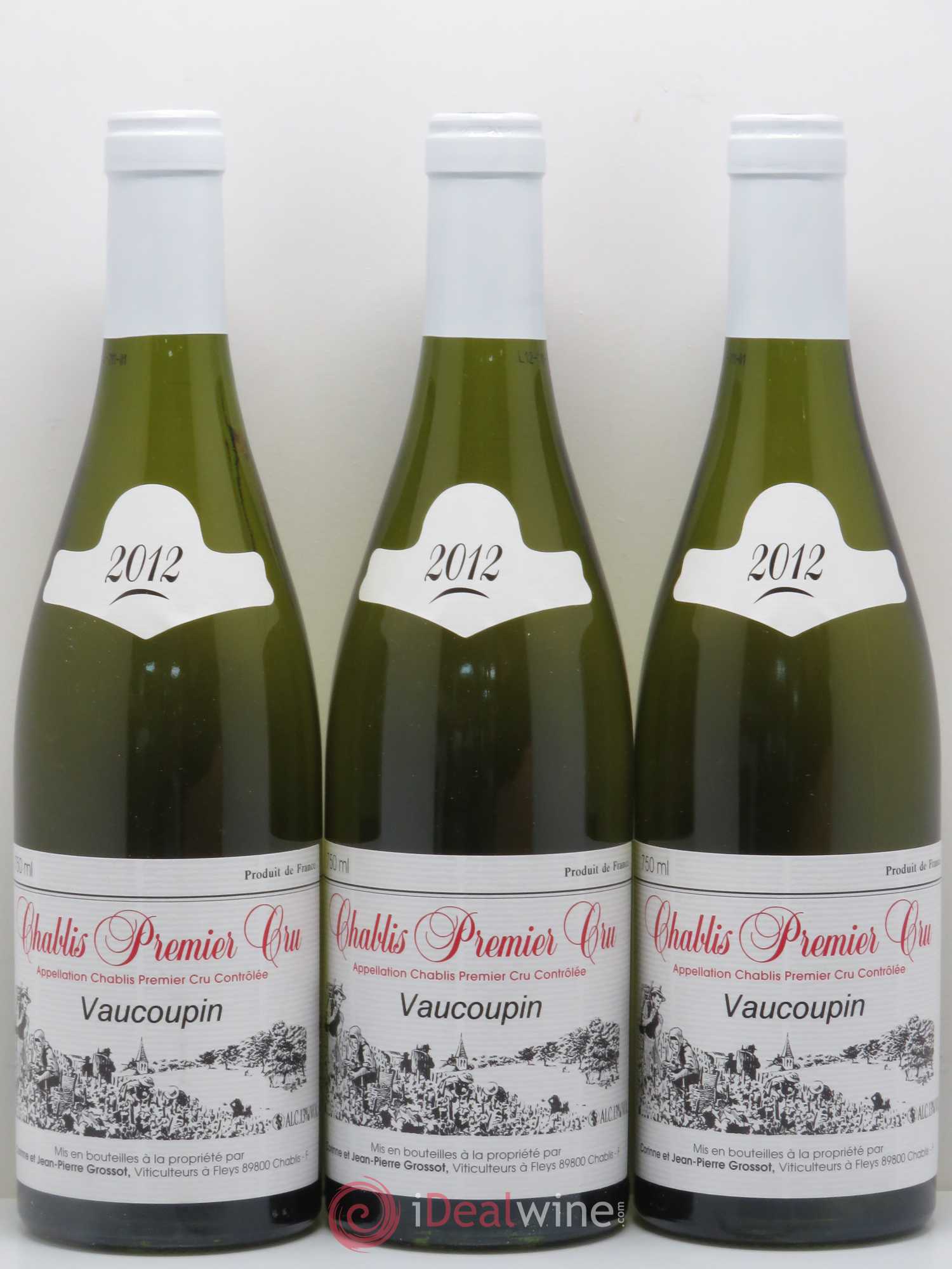Chablis 1er Cru Domaine Grossot Vaucoupin 2012 - Posten von 6 Flaschen - 2