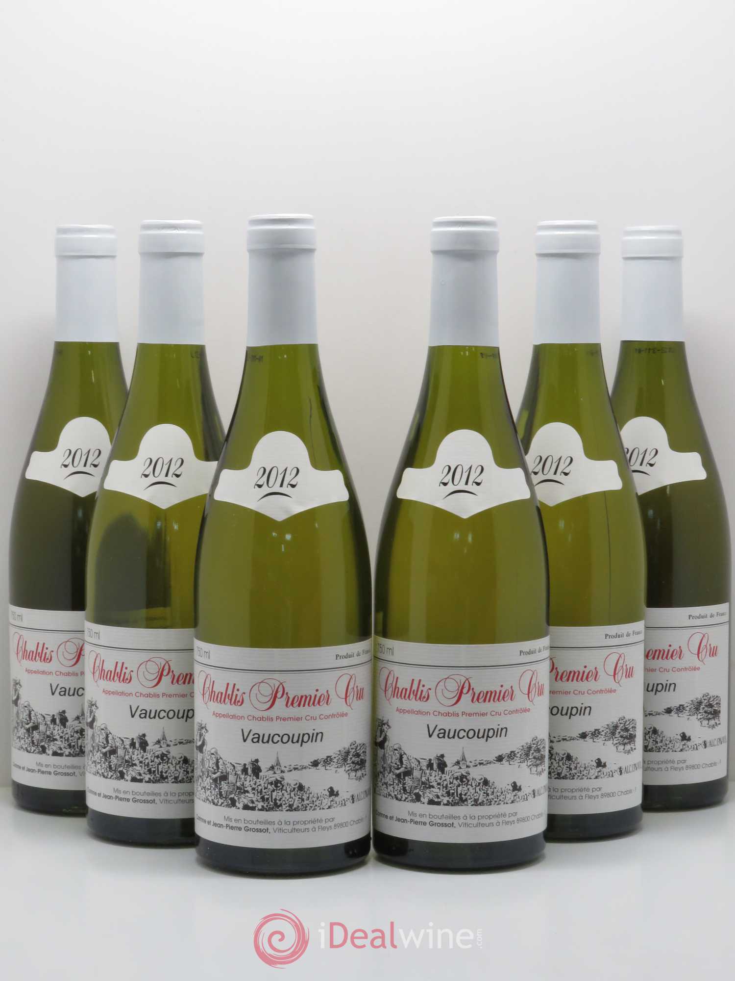 Chablis 1er Cru Domaine Grossot Vaucoupin 2012 - Posten von 6 Flaschen - 0