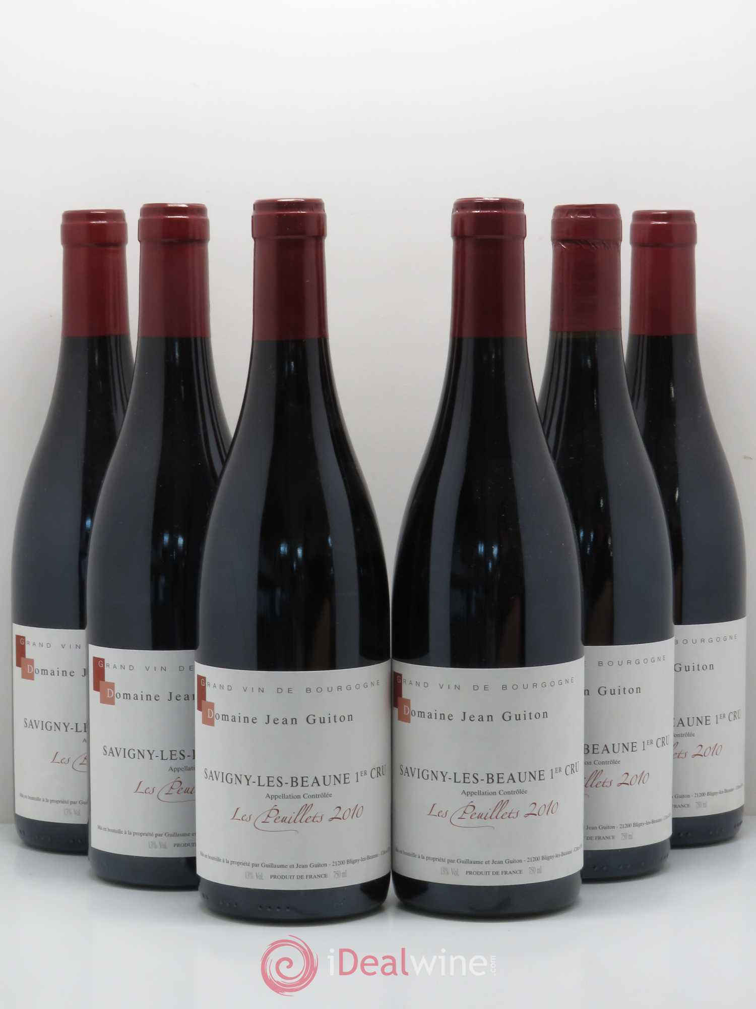 Savigny-lès-Beaune 1er Cru Jean Guiton Peuillets 2010 - Posten von 6 Flaschen - 0