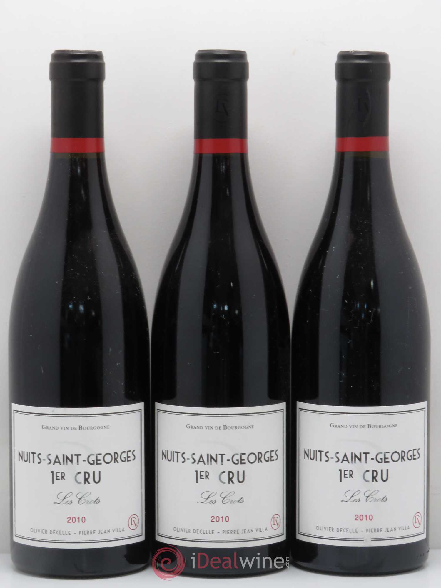 Nuits-Saint-Georges 1er Cru Les Crots - Decelle-Villa 2010 - Lotto di 3 bottiglie - 0