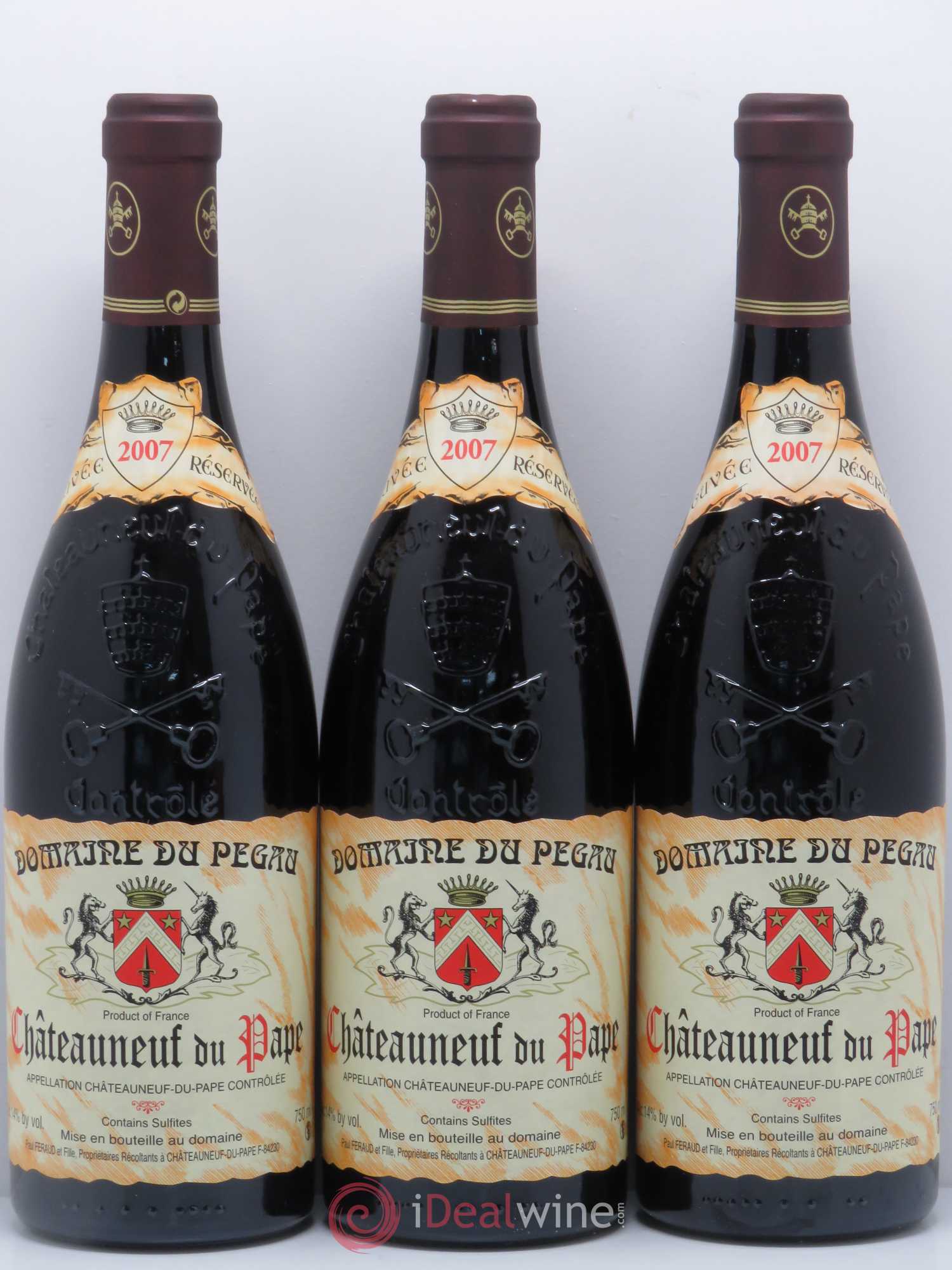 Châteauneuf-du-Pape Domaine du Pégau Cuvée Réservée Paul et Laurence Féraud 2007 - Lot de 3 bouteilles - 0