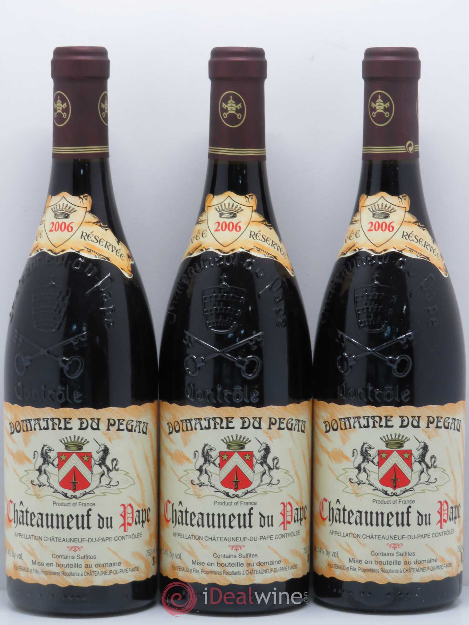 Châteauneuf-du-Pape Domaine du Pégau Cuvée Réservée Paul et Laurence Féraud 2006 - Lot de 3 bouteilles - 0