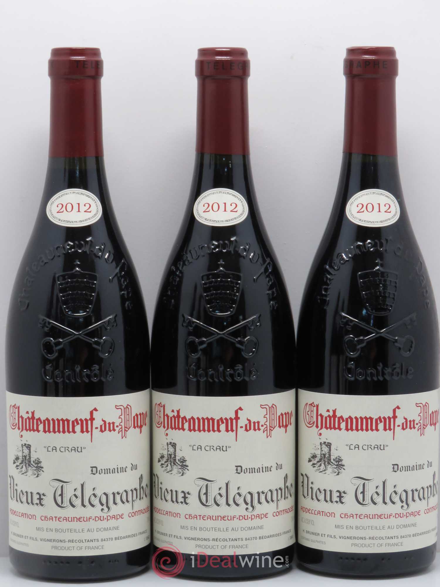 Châteauneuf-du-Pape Vieux Télégraphe (Domaine du) Vignobles Brunier 2012 - Lot de 6 bouteilles - 1