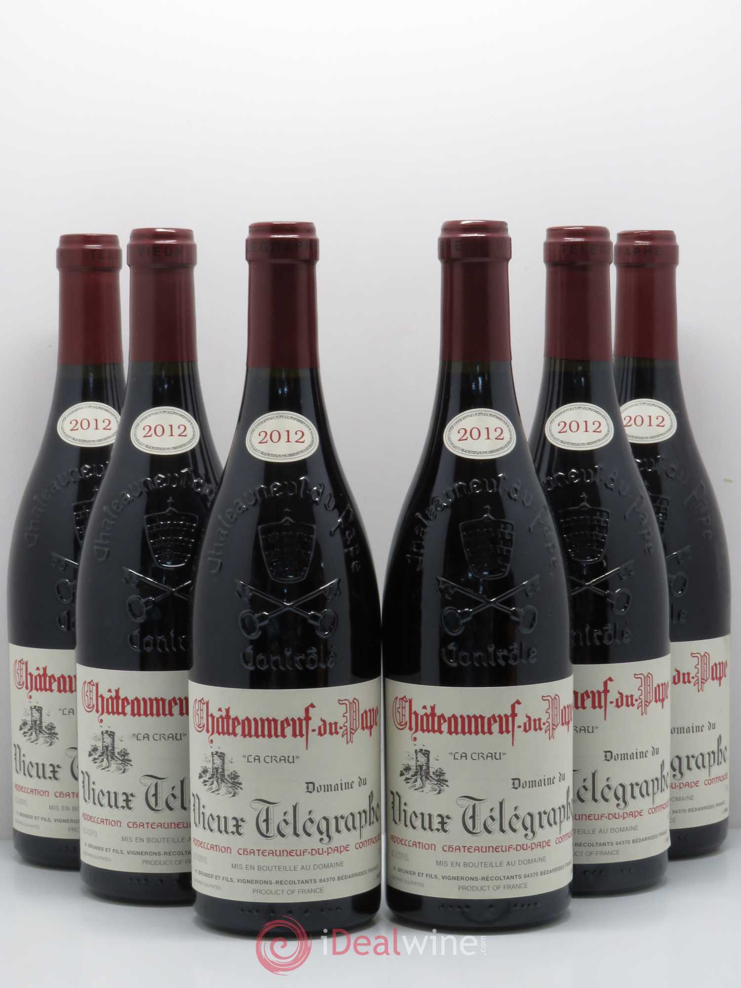 Châteauneuf-du-Pape Vieux Télégraphe (Domaine du) Vignobles Brunier 2012 - Lot de 6 bouteilles - 0