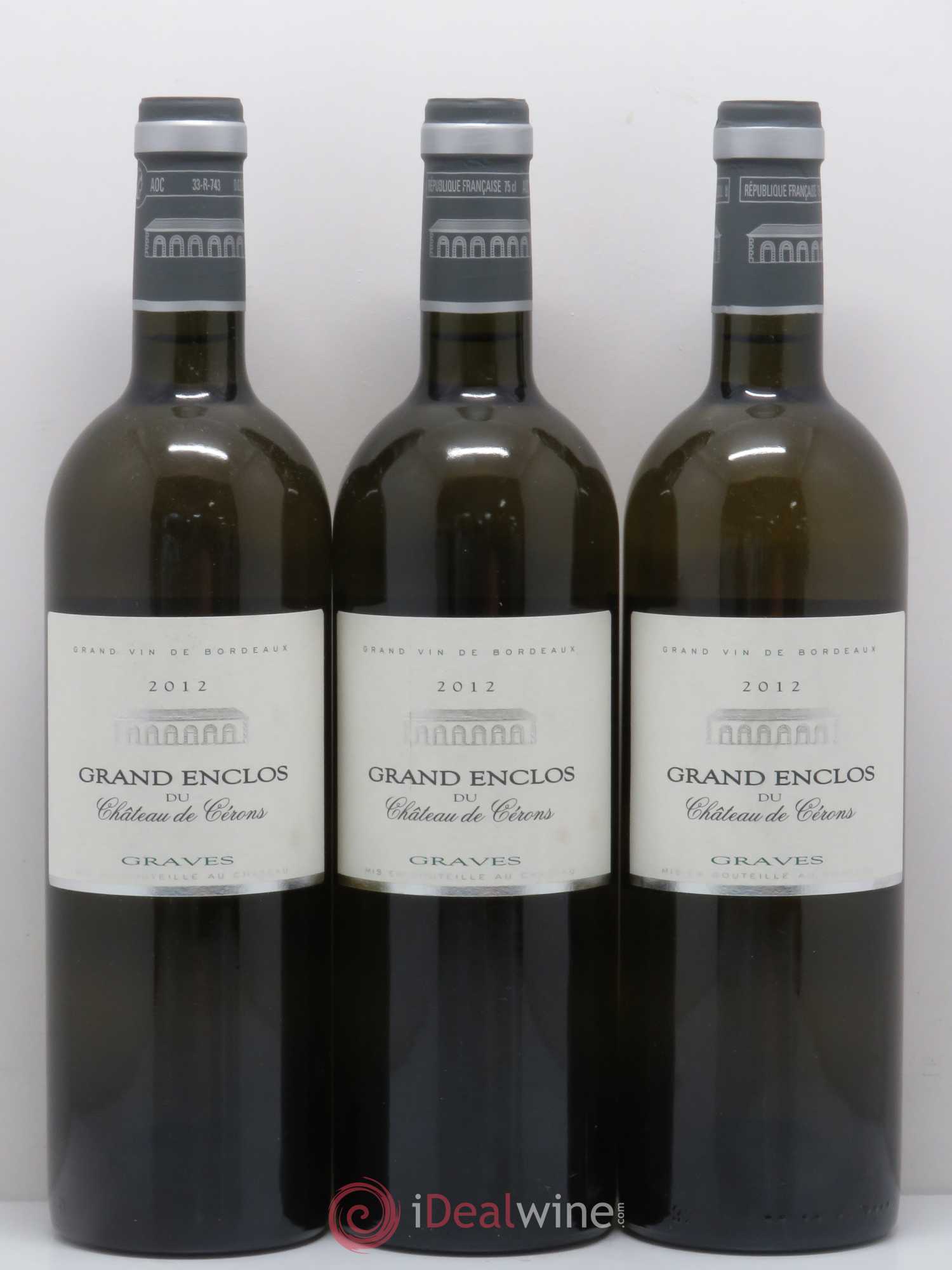 Bordeaux Cérons Grand Enclos 2012 - Posten von 6 Flaschen - 2