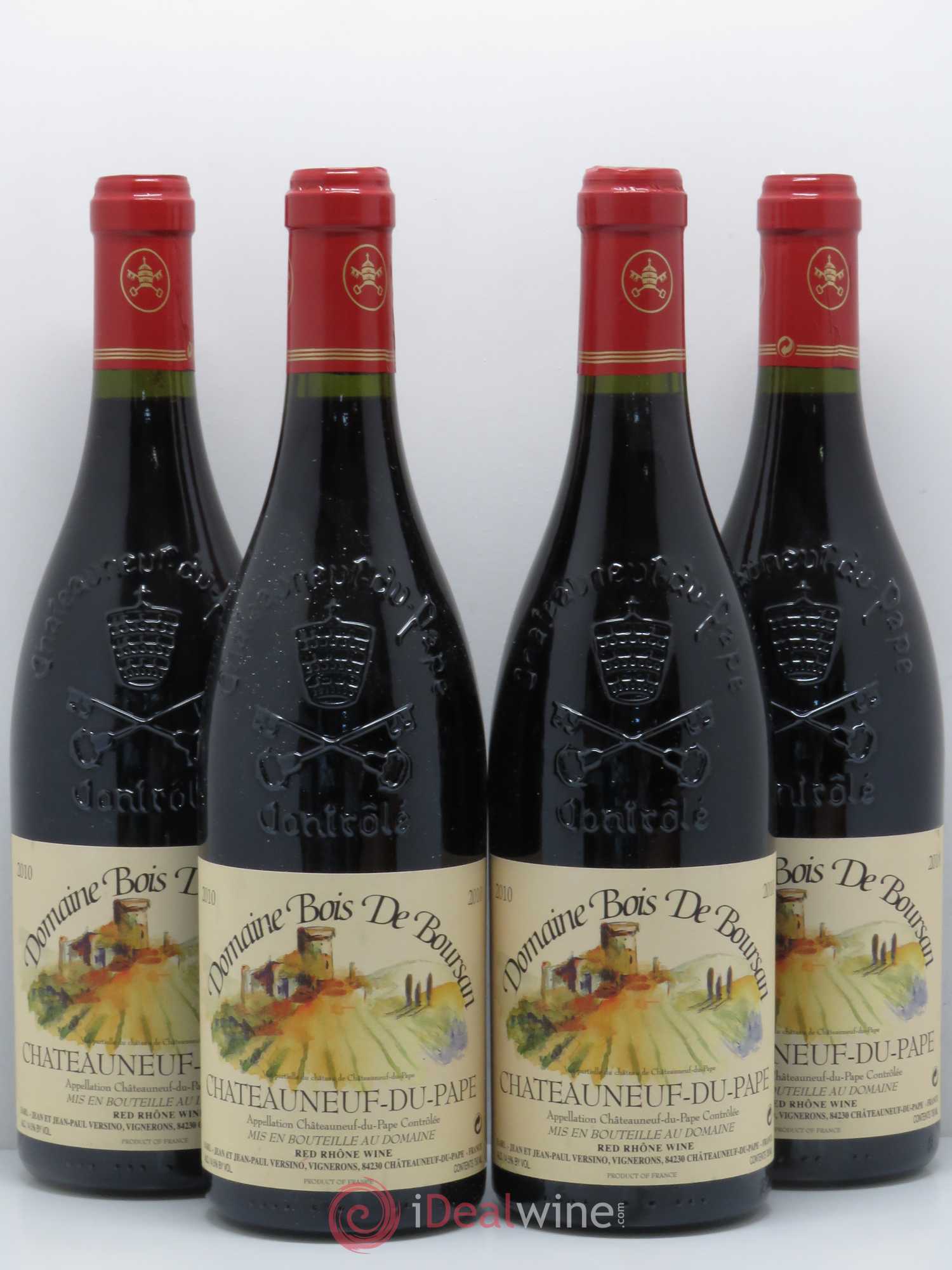 Châteauneuf-du-Pape Domaine Bois de Boursan (Domaine) Jean et Jean-Paul Versino 2010 - Lot de 4 bouteilles - 0