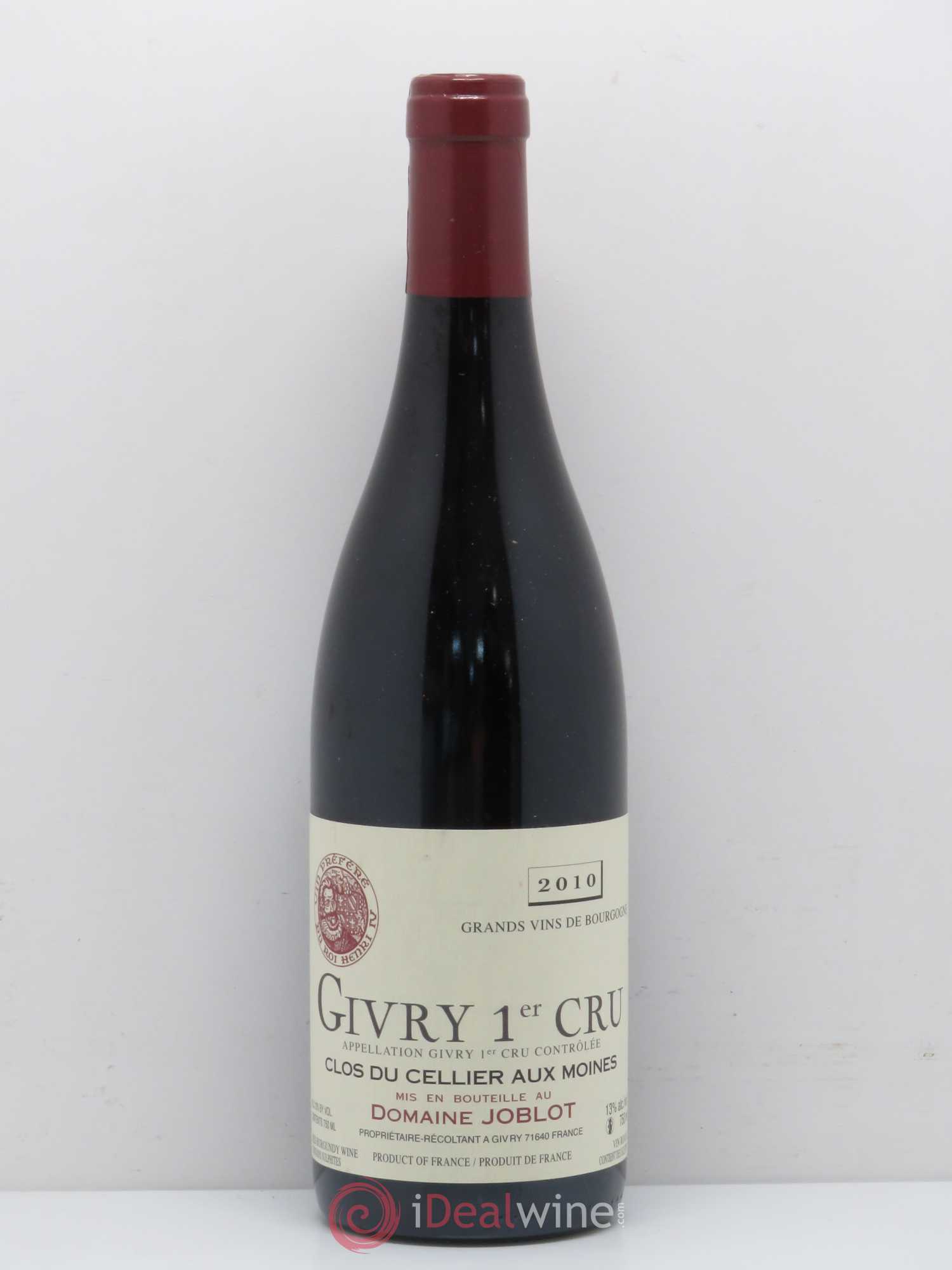 Givry 1er Cru Clos du Cellier aux Moines Joblot (Domaine) 2010 - Lot de 1 bouteille - 0