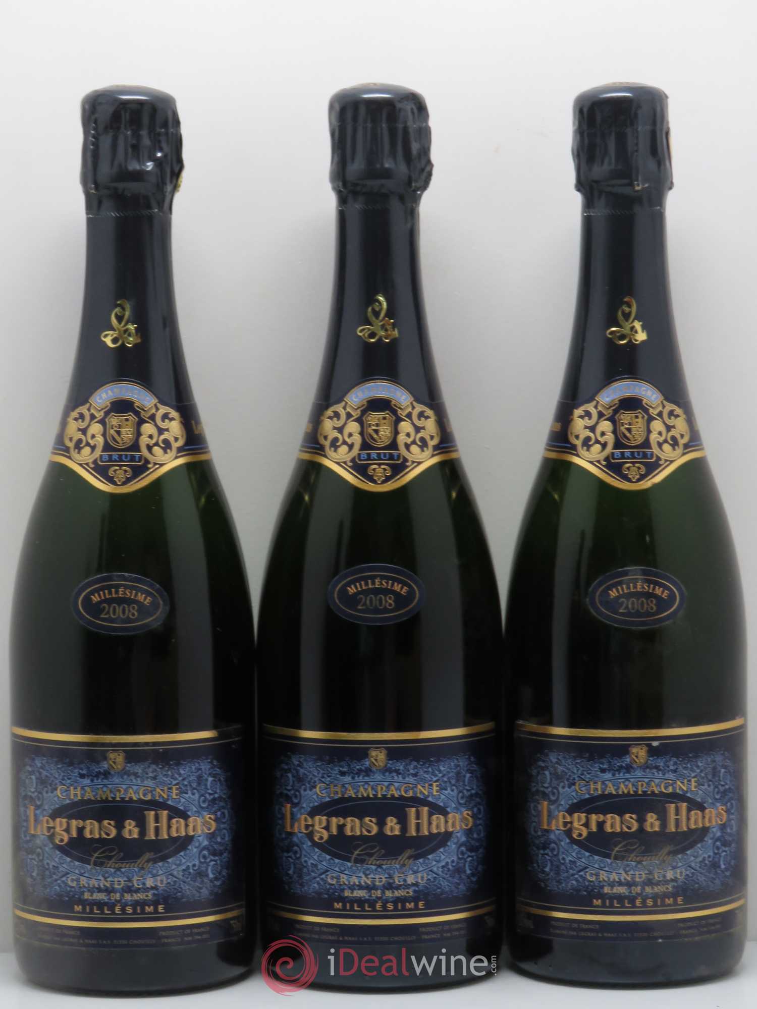 Champagne Legras & Haas Blanc de Blanc Grand Cru 2008 - Posten von 6 Flaschen - 1
