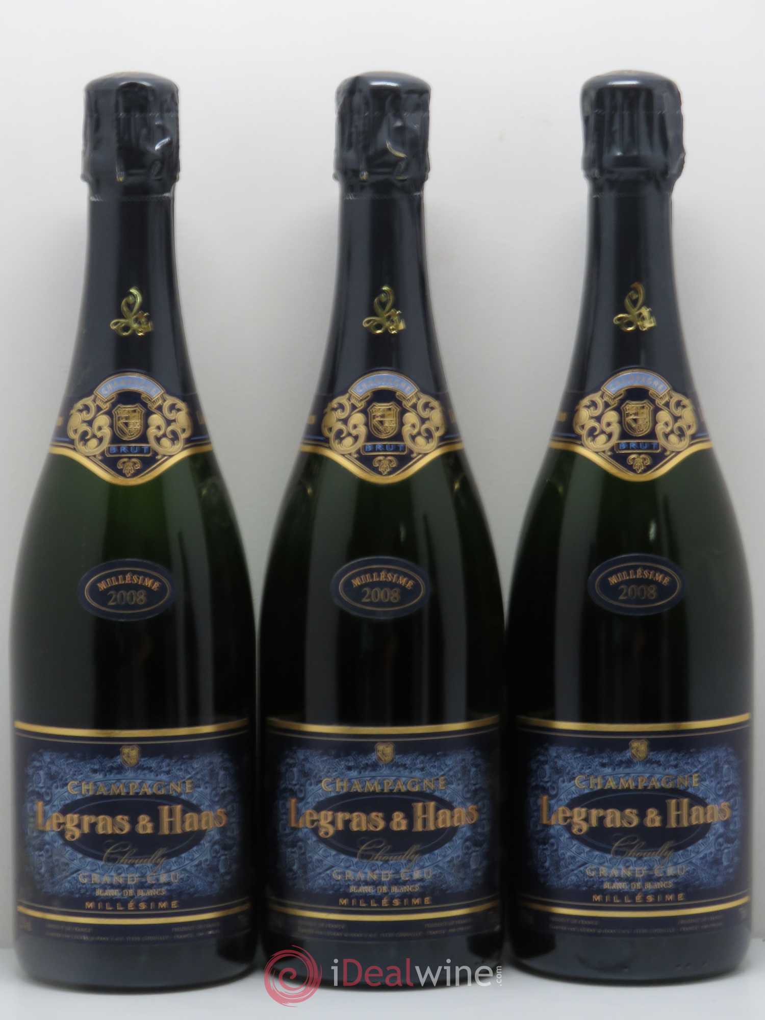 Champagne Legras & Haas Blanc de Blanc Grand Cru 2008 - Posten von 6 Flaschen - 1